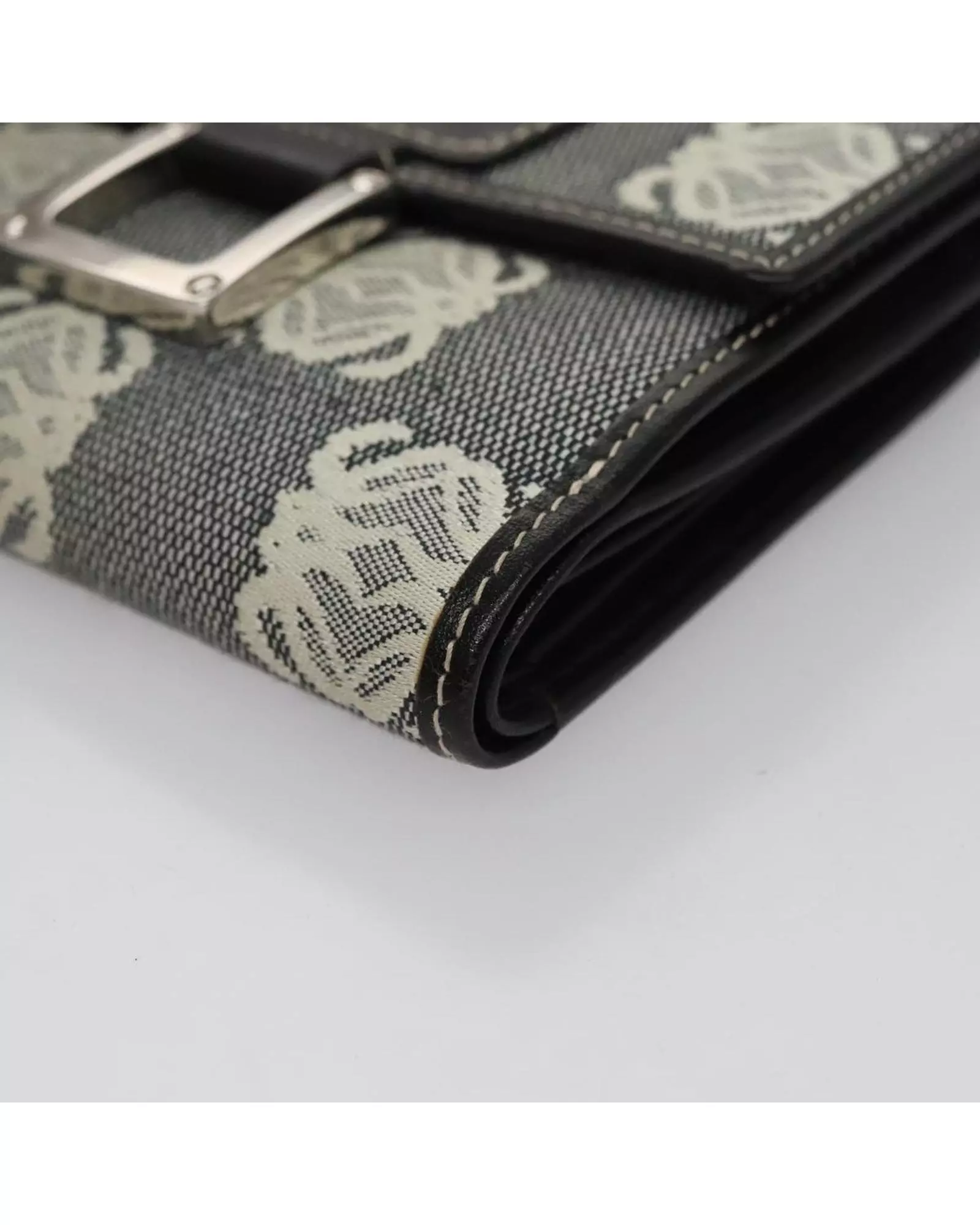 Preloved Anagram Wallet Canvas Leather Women - Grey alternative image