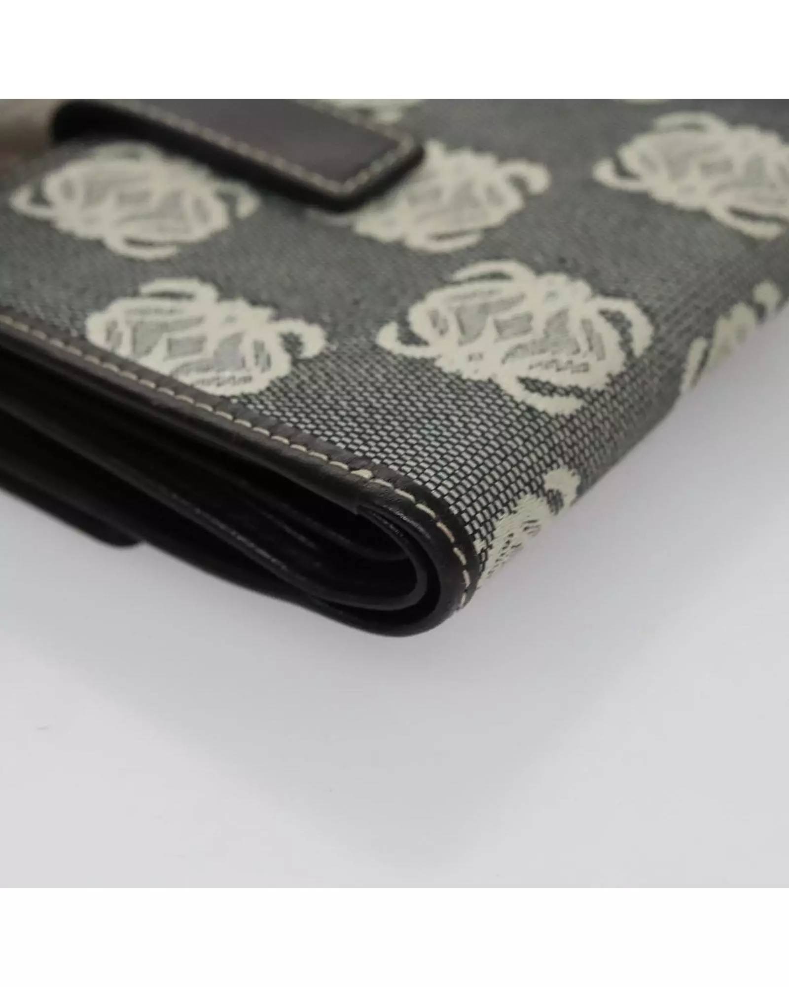 Preloved Anagram Wallet Canvas Leather Women - Grey alternative image