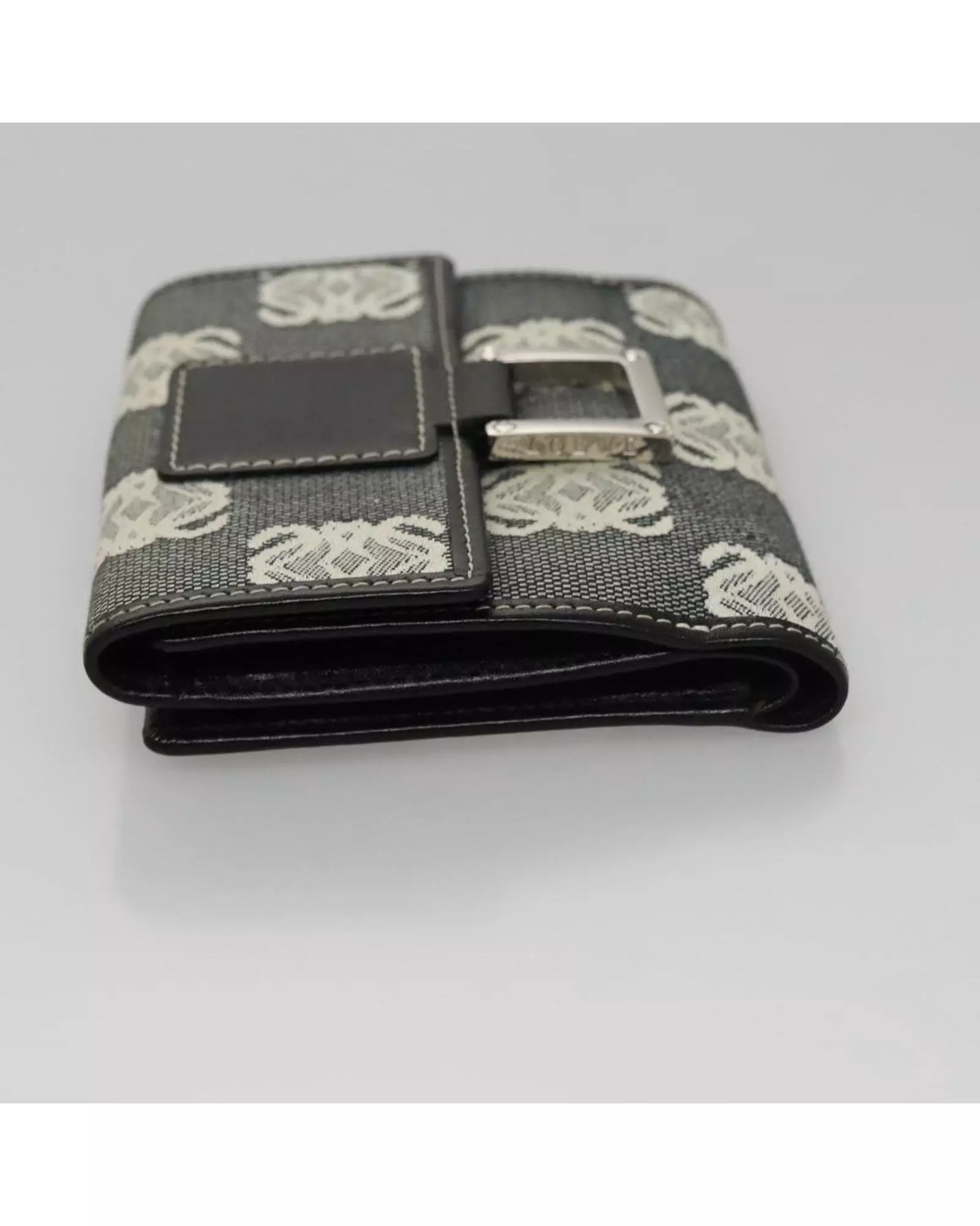 Preloved Anagram Wallet Canvas Leather Women - Grey alternative image
