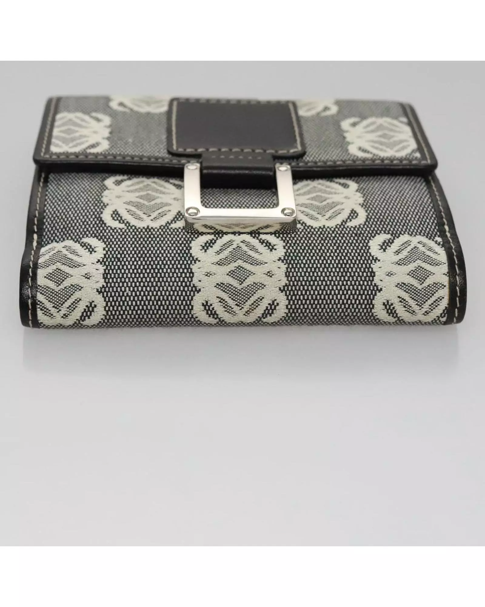 Preloved Anagram Wallet Canvas Leather Women - Grey alternative image