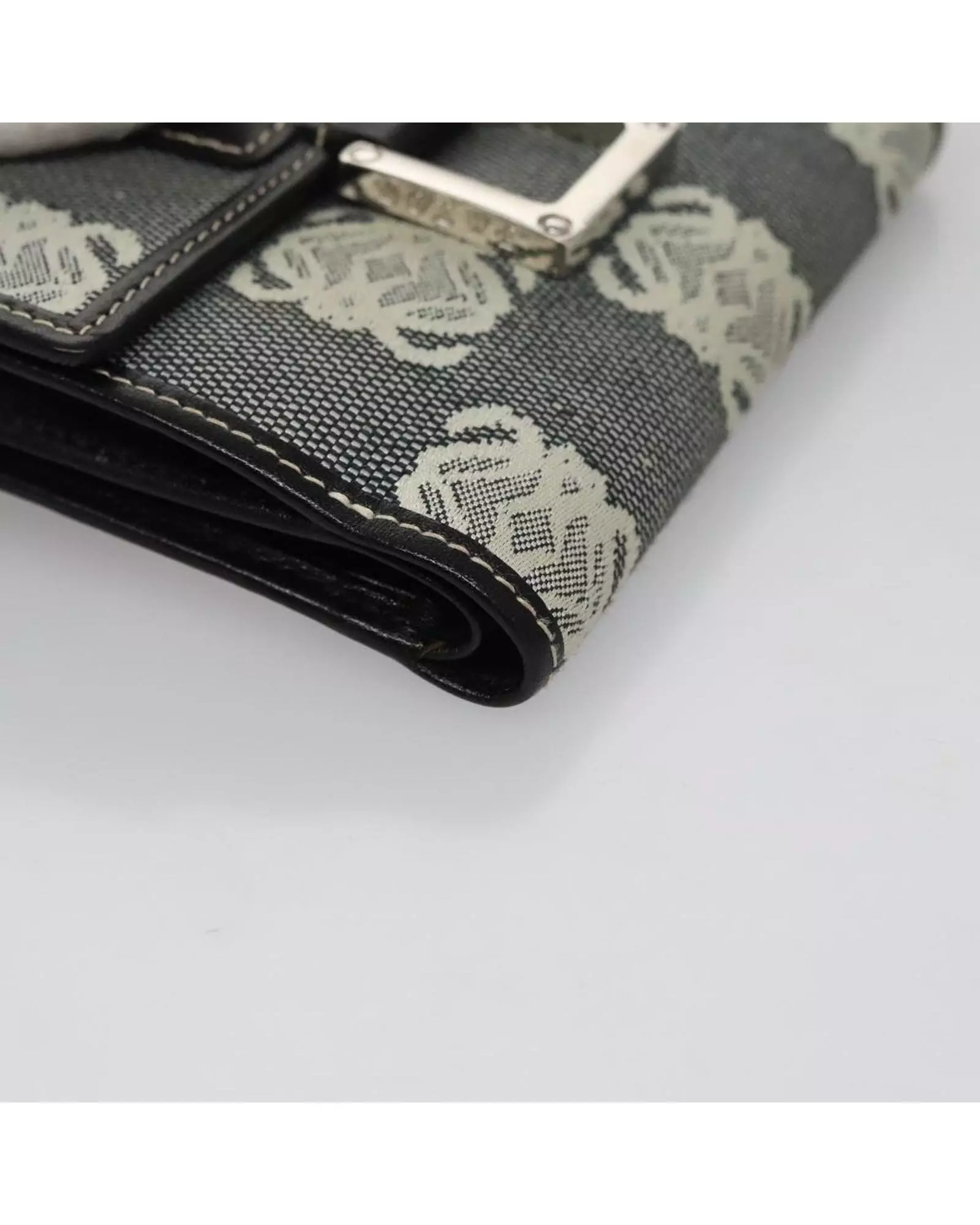 Preloved Anagram Wallet Canvas Leather Women - Grey alternative image