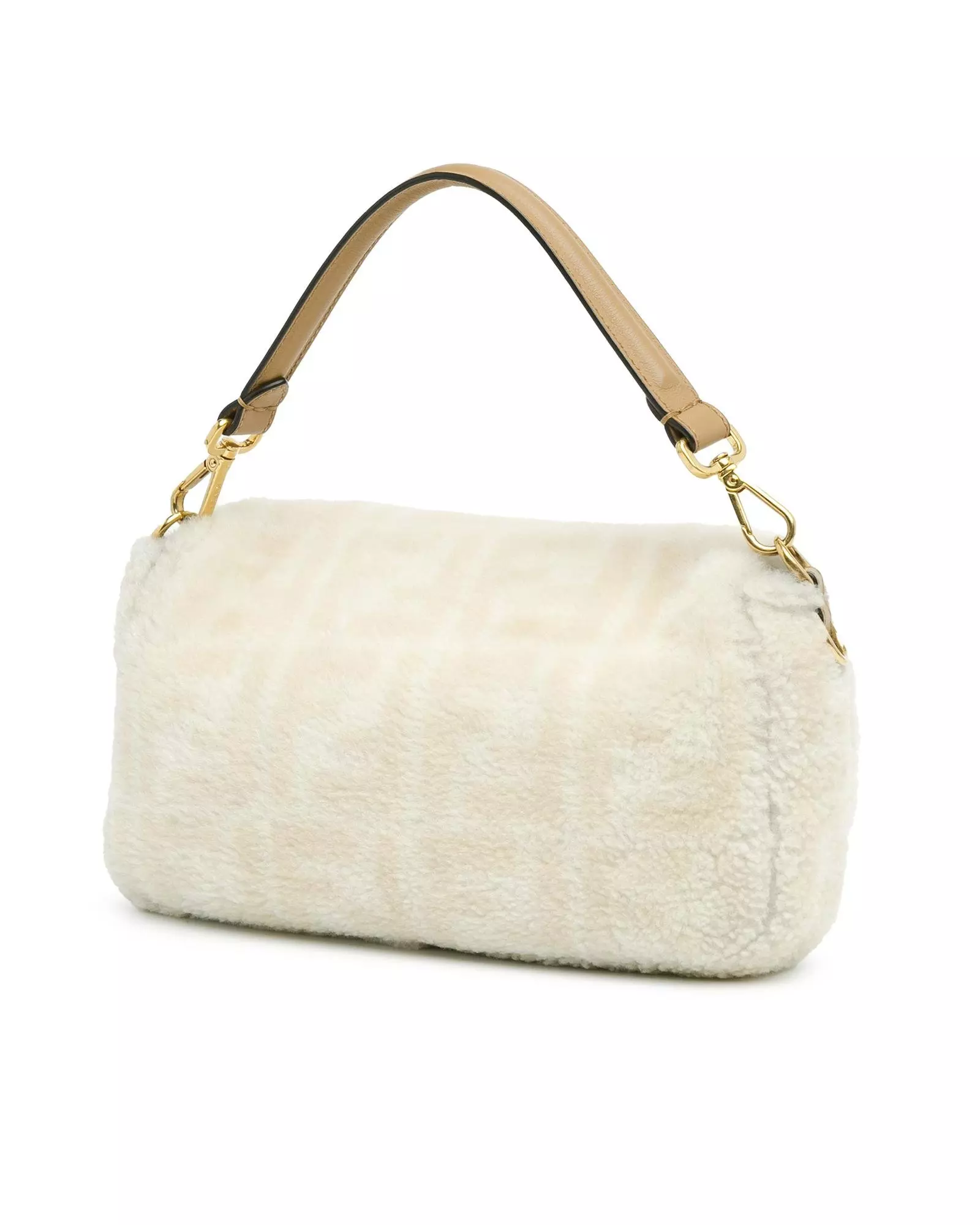 Preloved Baguette Sherpa Messenger Bag Women - White alternative image