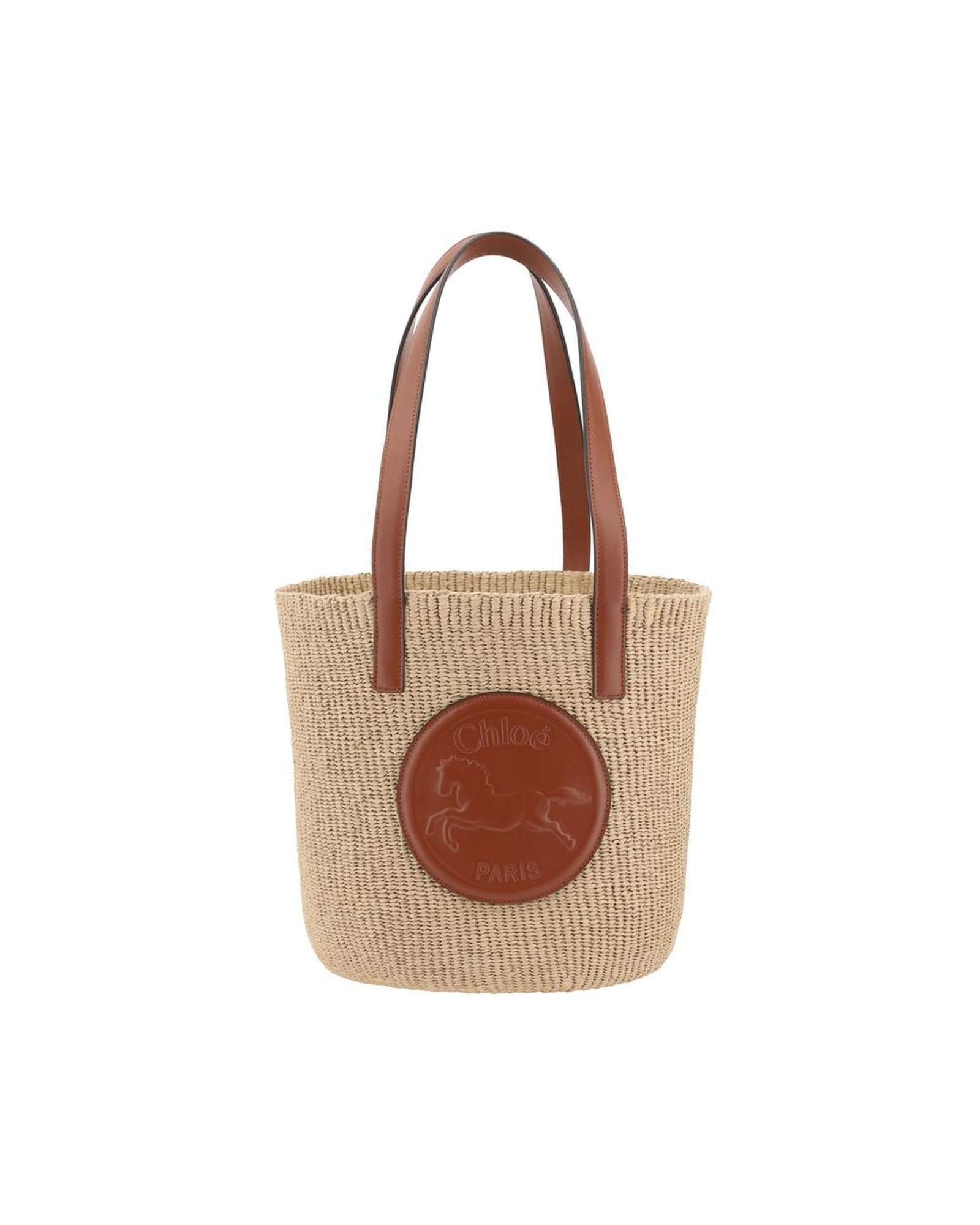 Chloe Raffia tote bag medium Wo - Beige Shoulder Bags