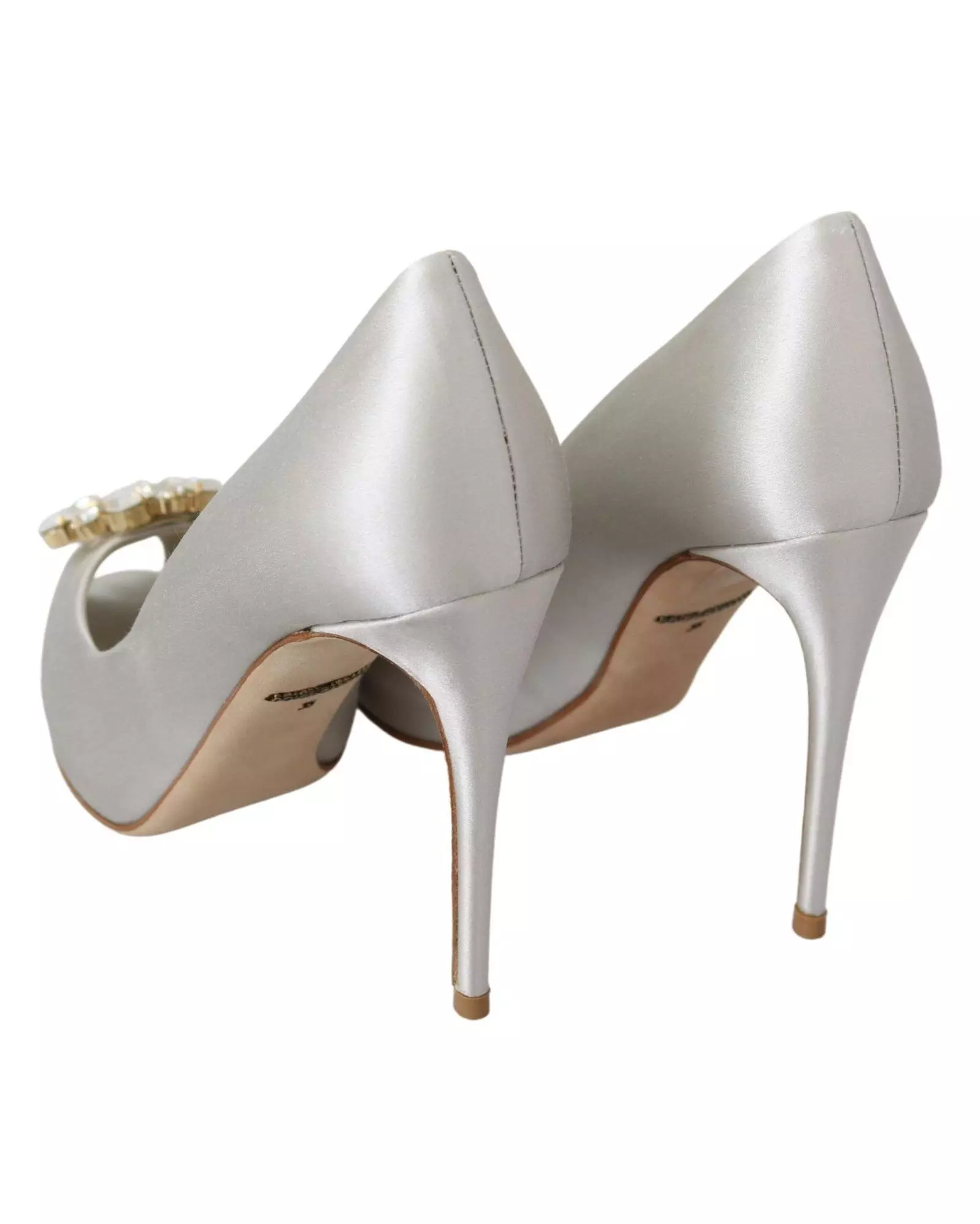 Crystal Embellished PeepToe Pumps Women - White alternative image