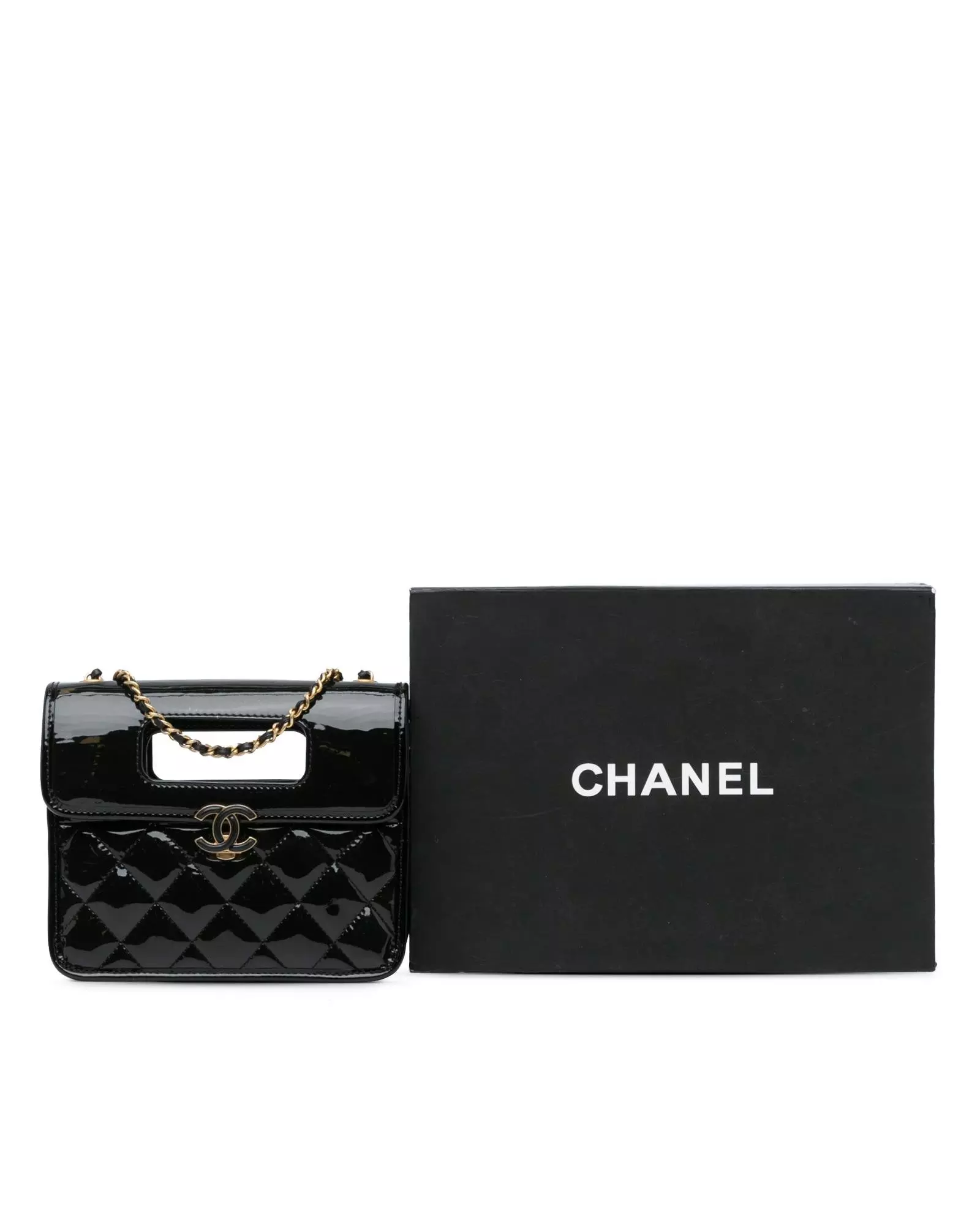 Preloved Patent Leather Quilted Shoulder Bag Wo - Black Messenger alternative image