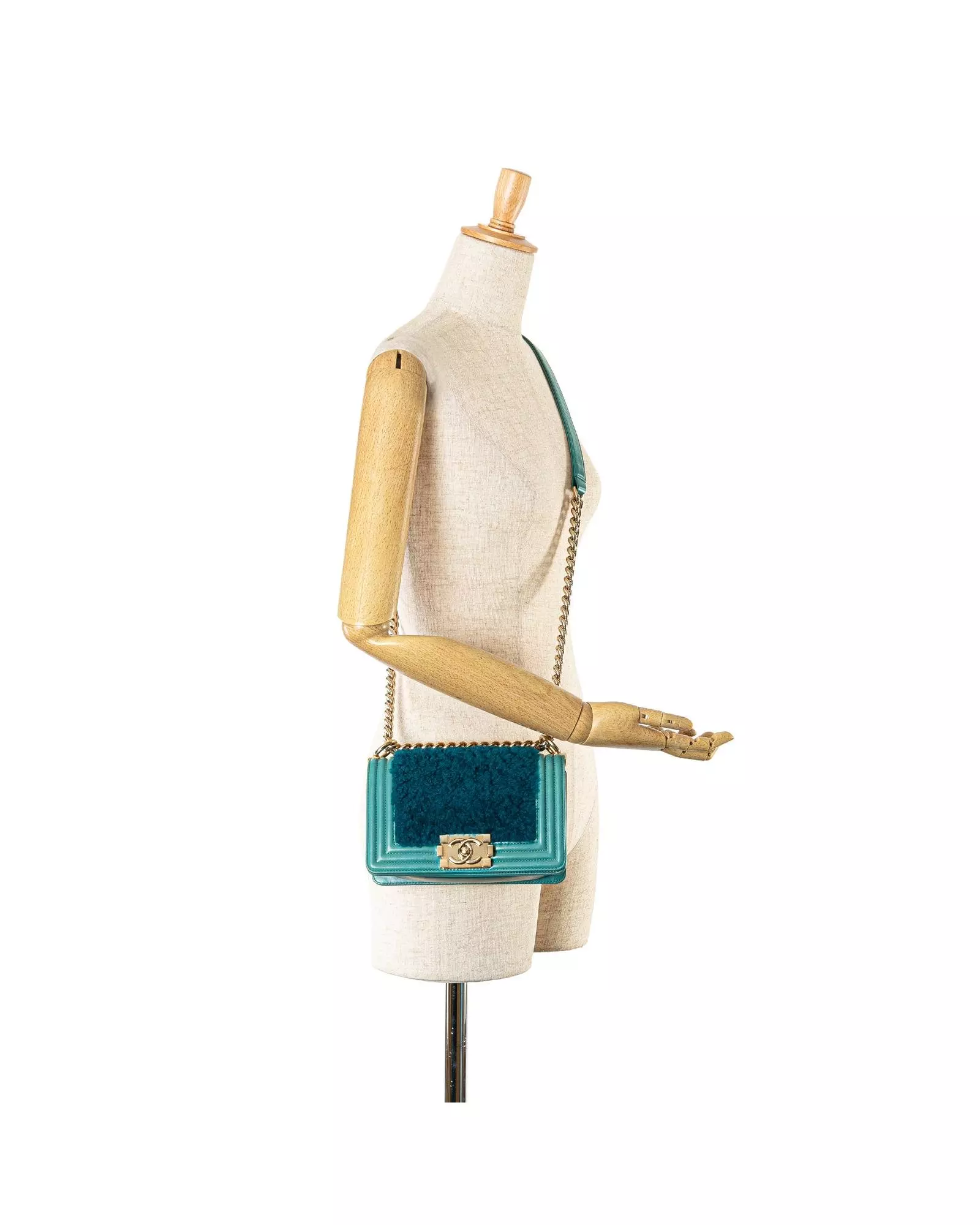 Preloved Boy Crossbody Teal Shearling Wo - Blue Crossbody Bags alternative image