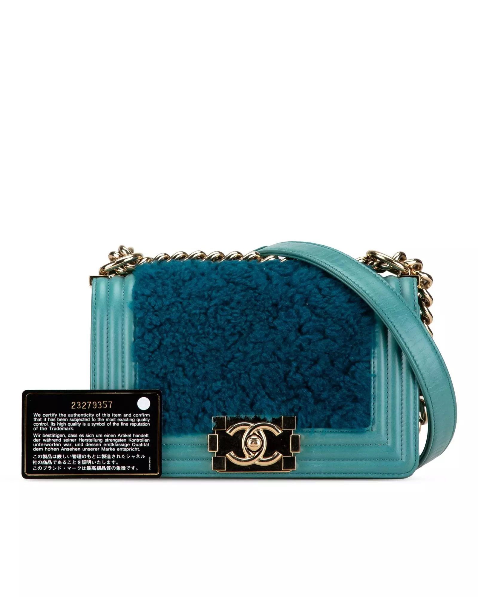Preloved Boy Crossbody Teal Shearling Wo - Blue Crossbody Bags alternative image