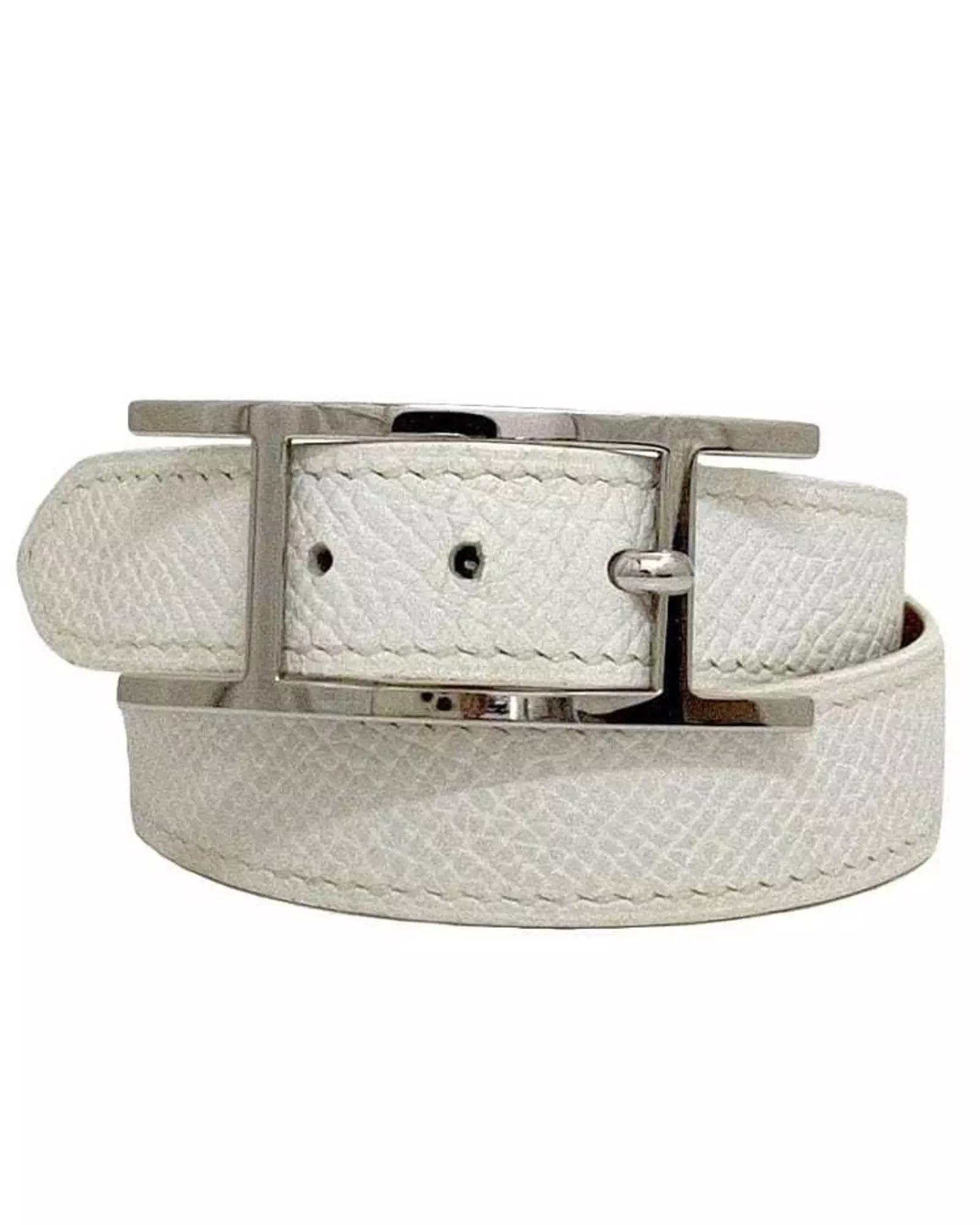 Preloved Reversible Leather H Belt Wo - White Bracelets alternative image