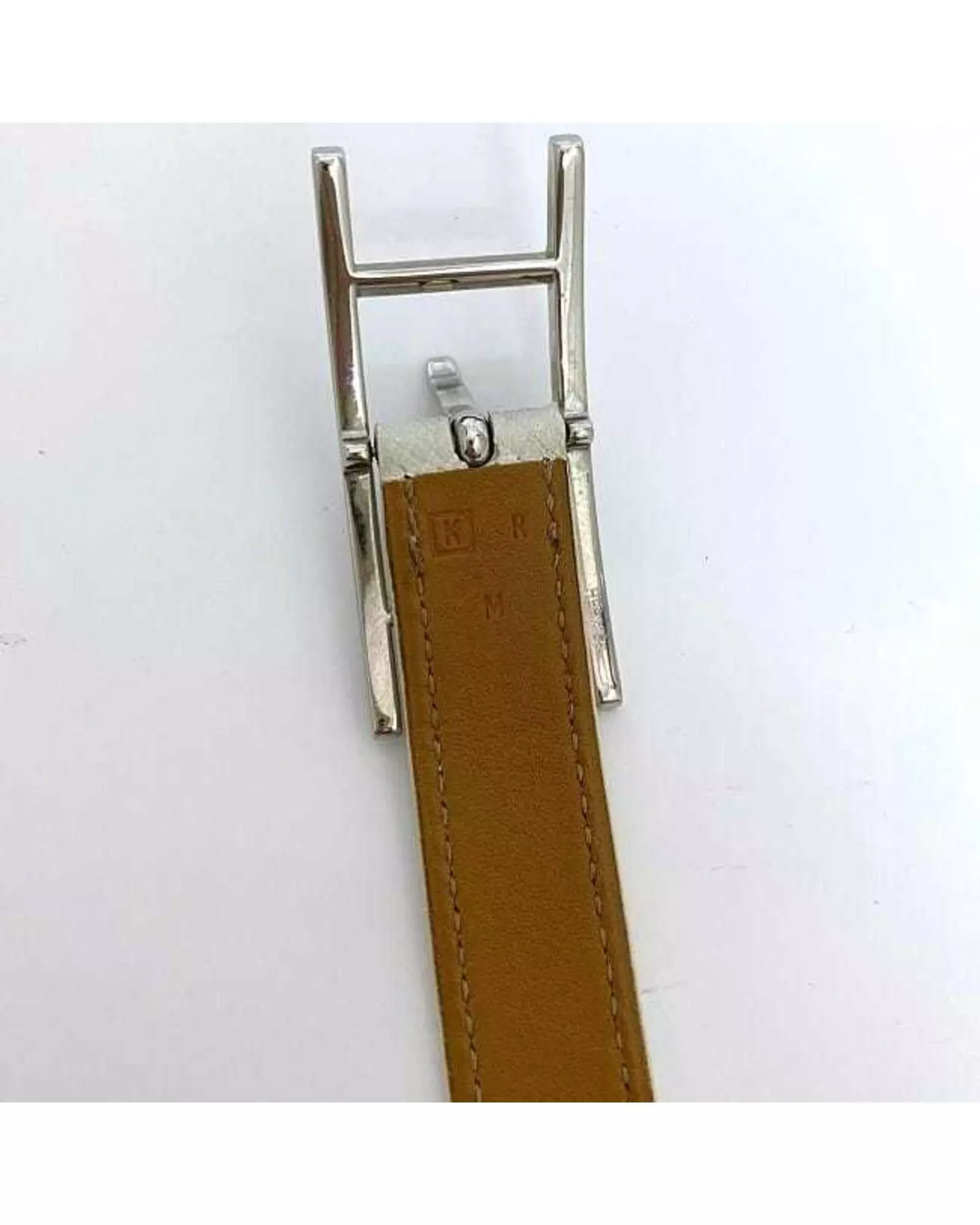 Preloved Reversible Leather H Belt Wo - White Bracelets alternative image