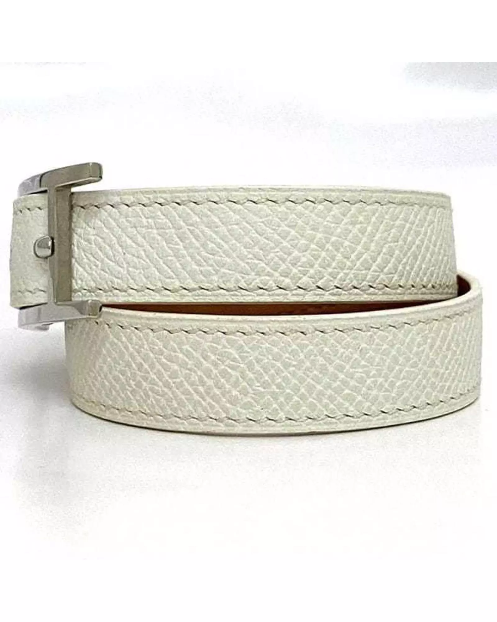 Preloved Reversible Leather H Belt Wo - White Bracelets alternative image