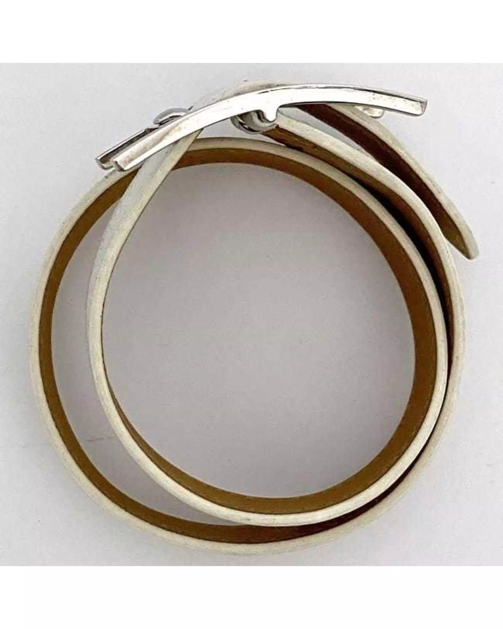 Preloved Reversible Leather H Belt Wo - White Bracelets alternative image