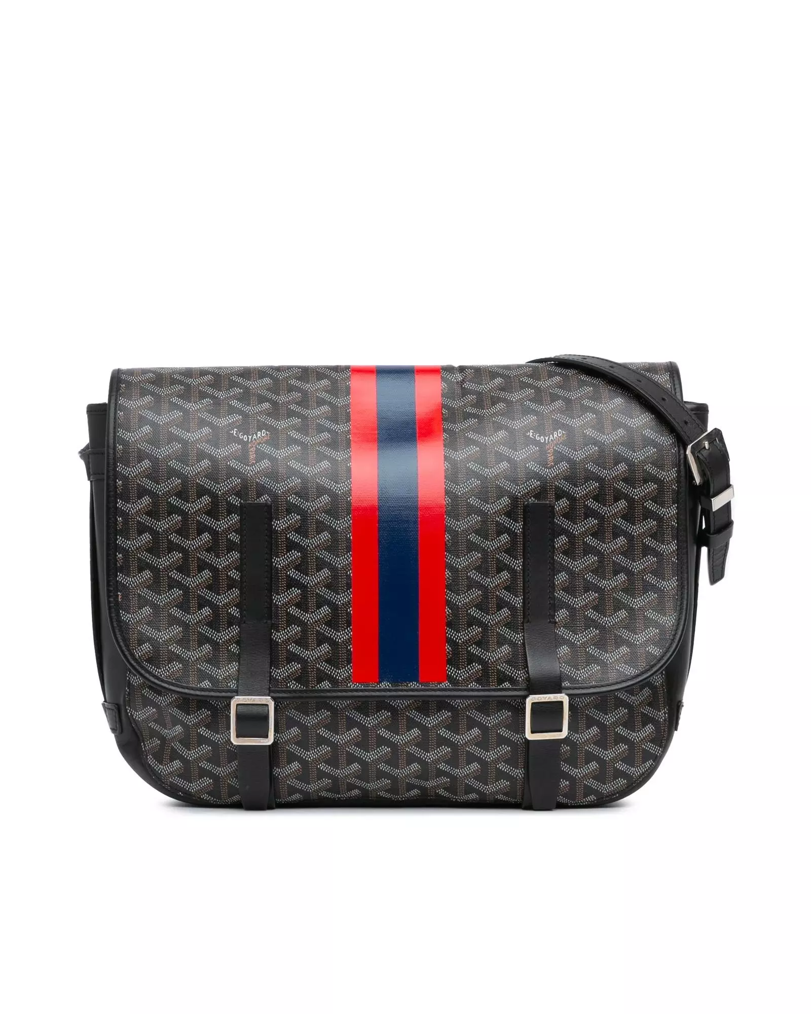 Preloved Crossbody Bag with Chevron Pattern Wo - Black Crossbody alternative image