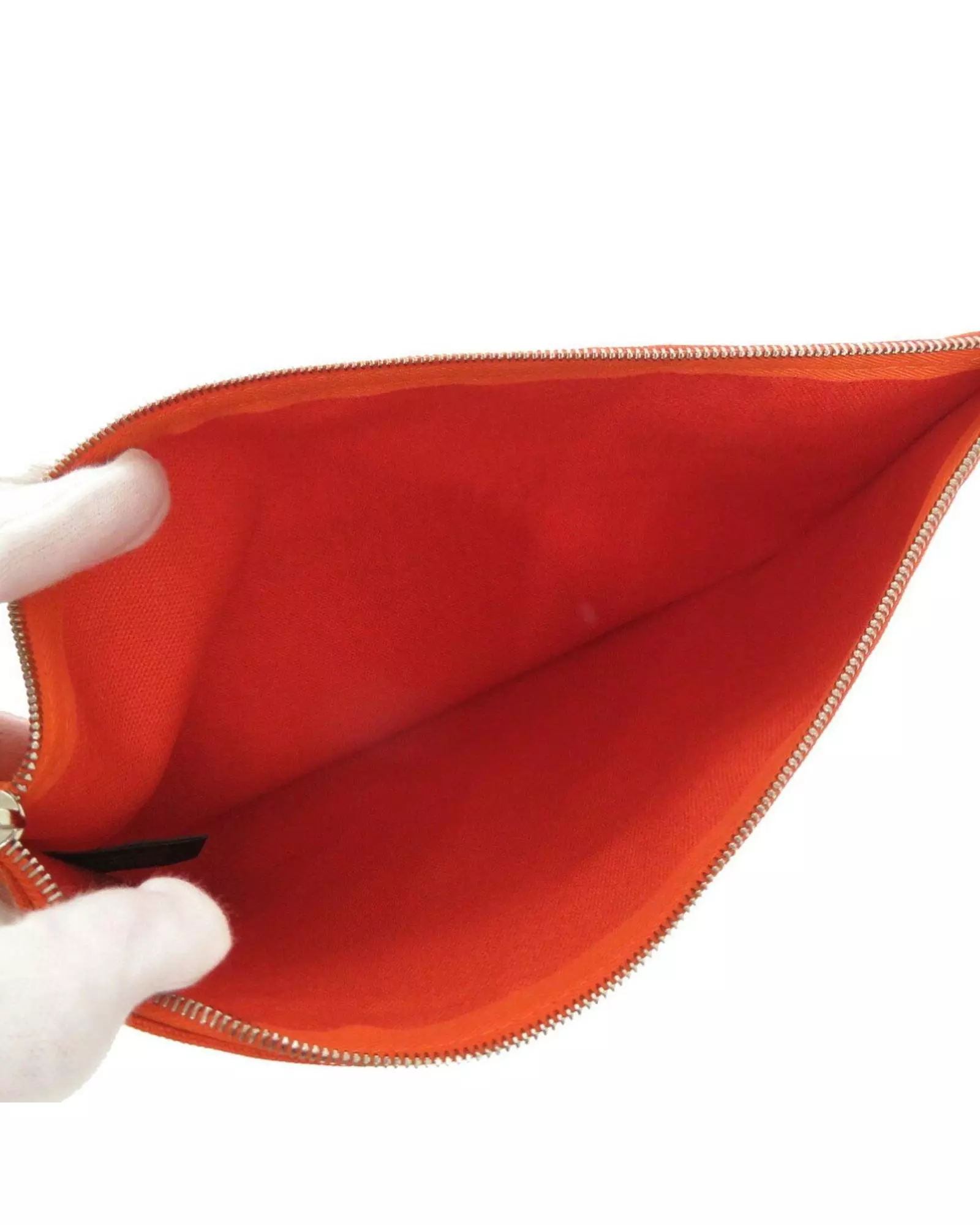 Preloved Canvas Clutch Bag Women - Orange alternative image