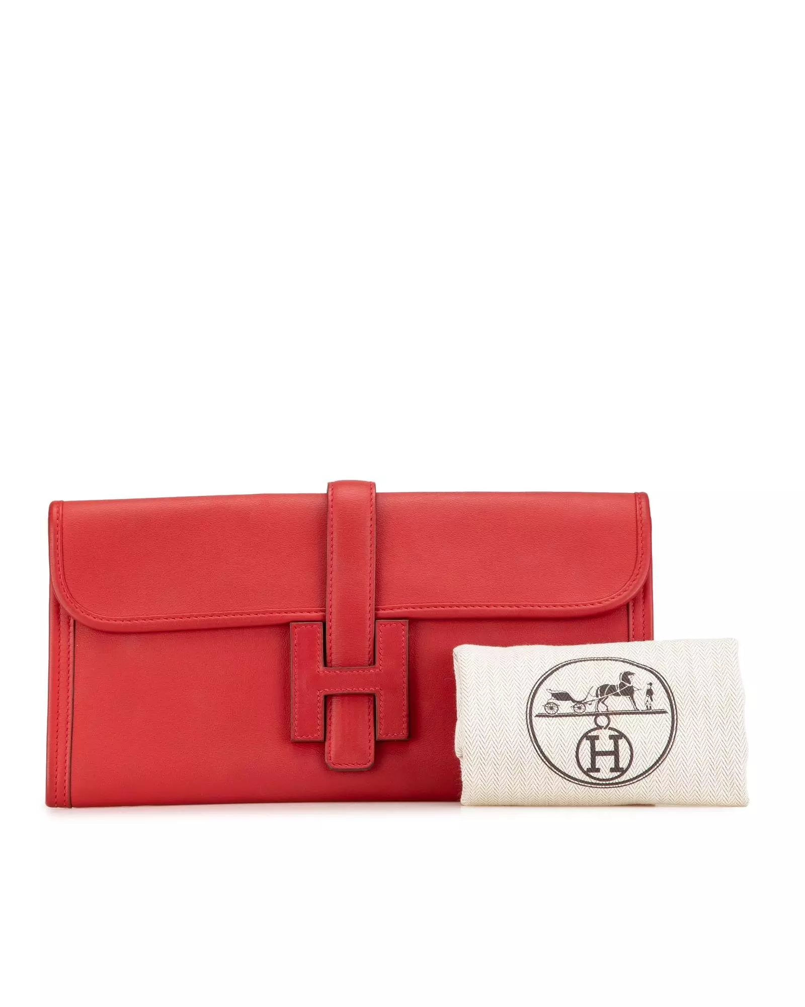 Preloved Haut Courroies Clutch Red Leather Women Clutch Bags alternative image