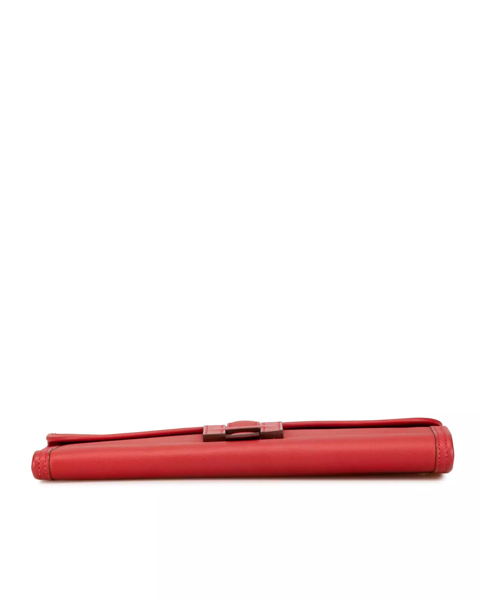 Preloved Haut Courroies Clutch Red Leather Women Clutch Bags alternative image