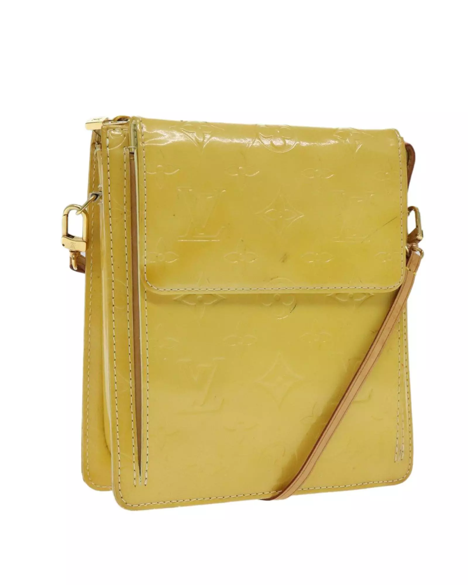 Preloved Pochette M91046 Crossbody Bag Wo - Lime Yellow Wallets alternative image