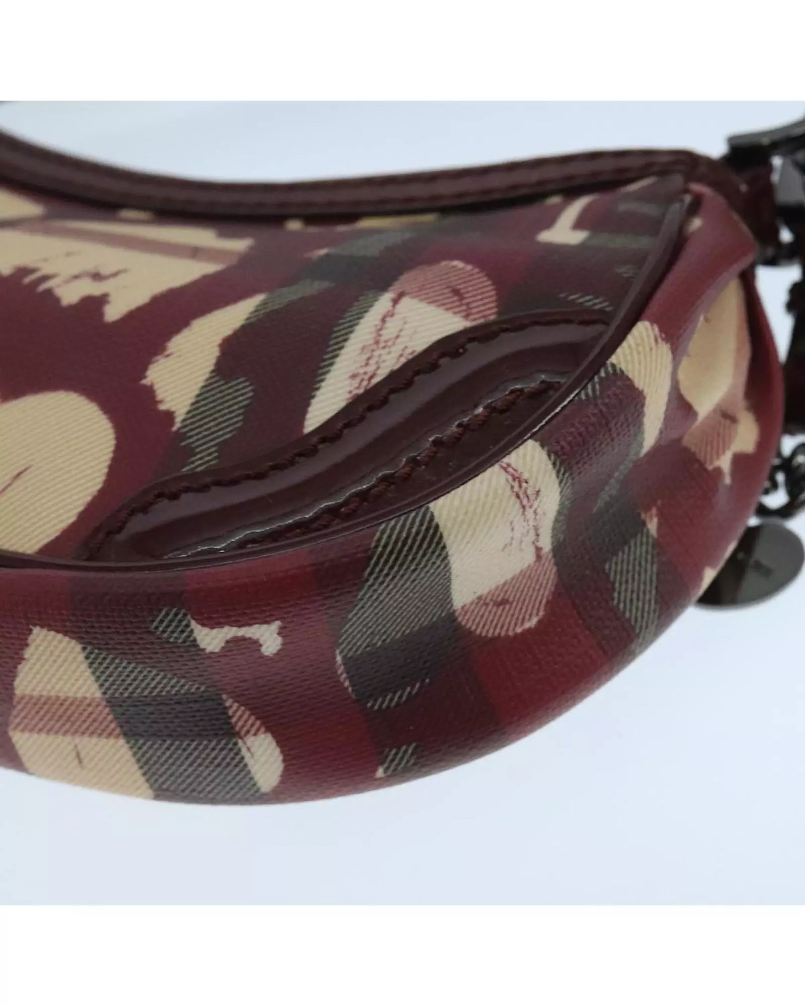 Preloved Heart Print Canvas Mini Bag Wo - Beige Clutch Bags alternative image