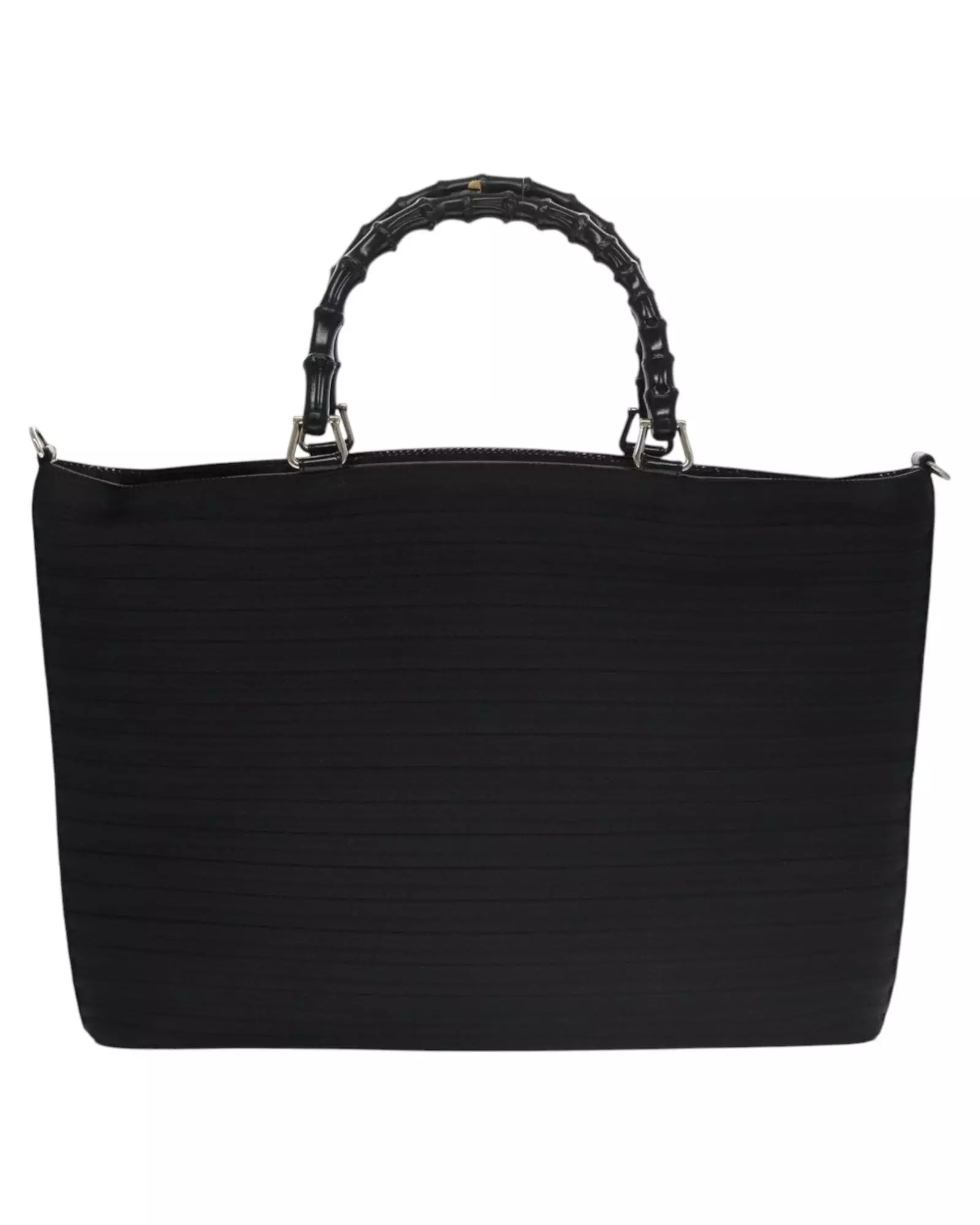 Preloved Bamboo Shopper Tote Black Pleated Women Handbags alternative image