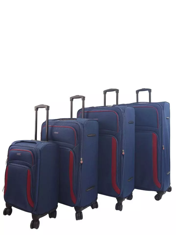 Navy Soft 4 pcs Luggage 8 Wheel Light Travel Suitcase Set alternative image