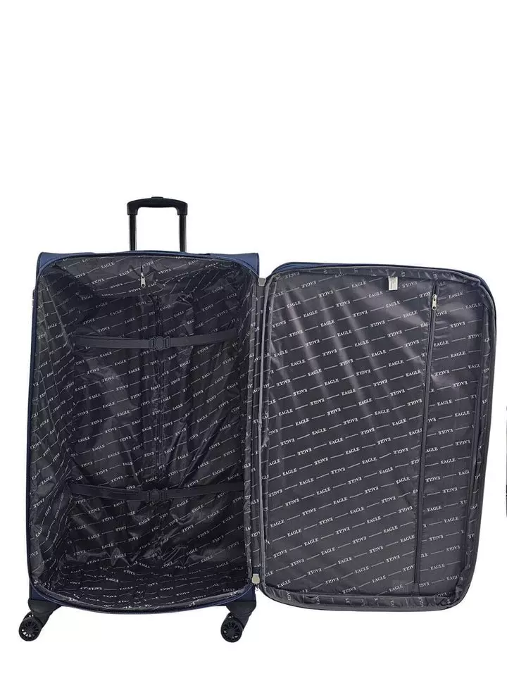 Navy Soft 4 pcs Luggage 8 Wheel Light Travel Suitcase Set alternative image