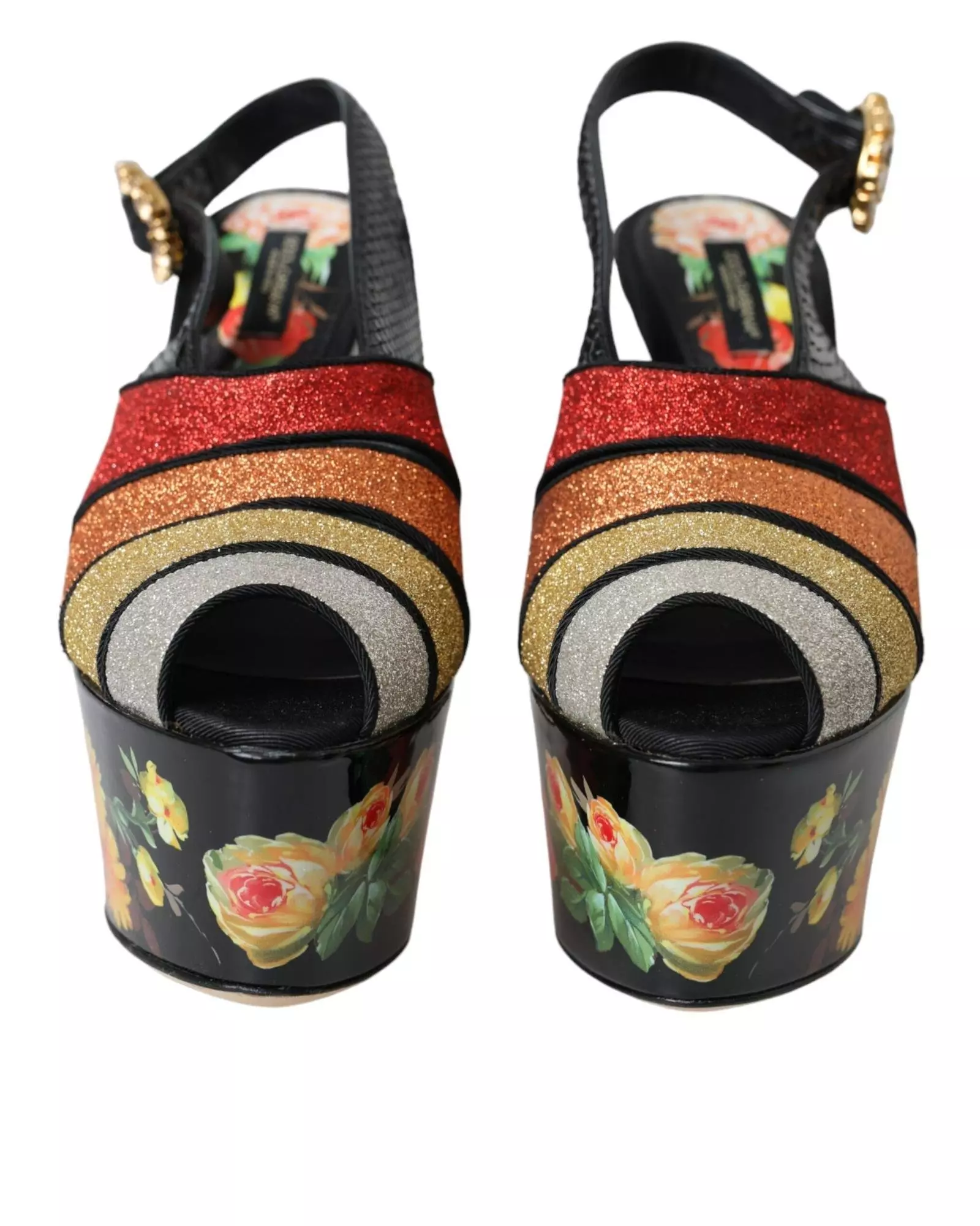 Multi Floral Platform Sandals Multicolor Glitter Wo Platforms alternative image