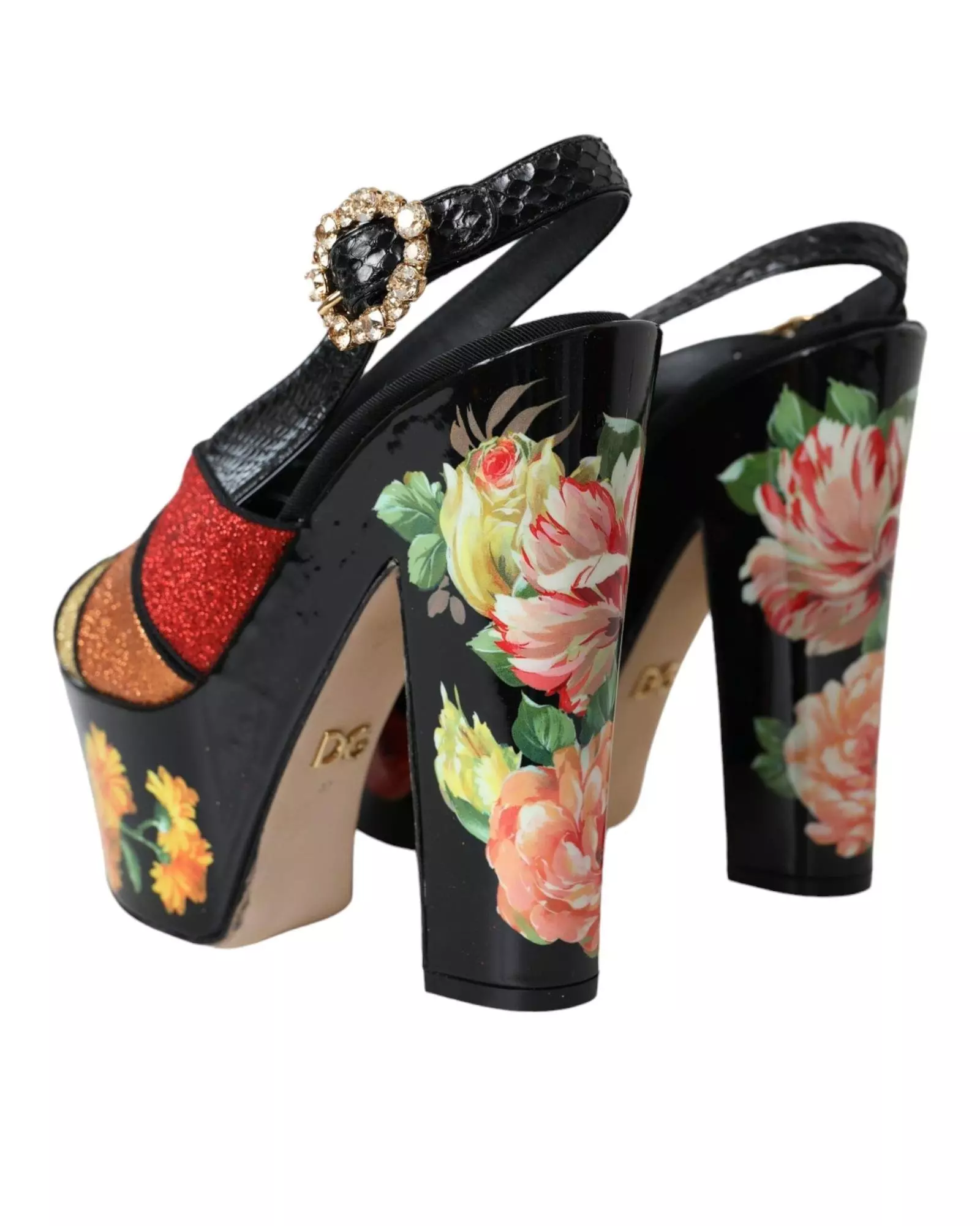 Multi Floral Platform Sandals Multicolor Glitter Wo Platforms alternative image