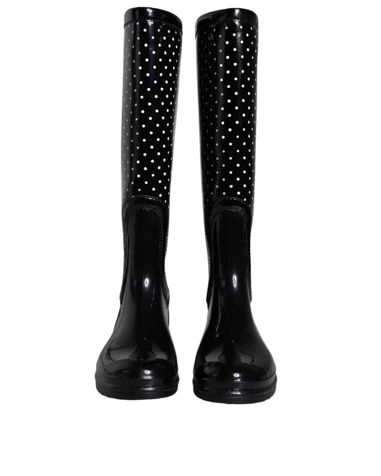 Preloved Polka Dot Knee High Flat Boots  - Black alternative image
