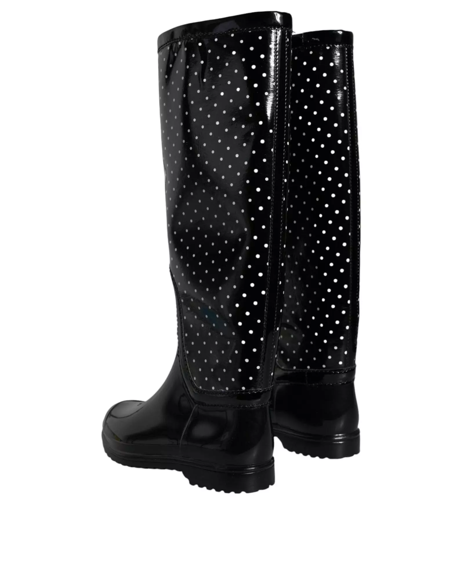 Preloved Polka Dot Knee High Flat Boots  - Black alternative image