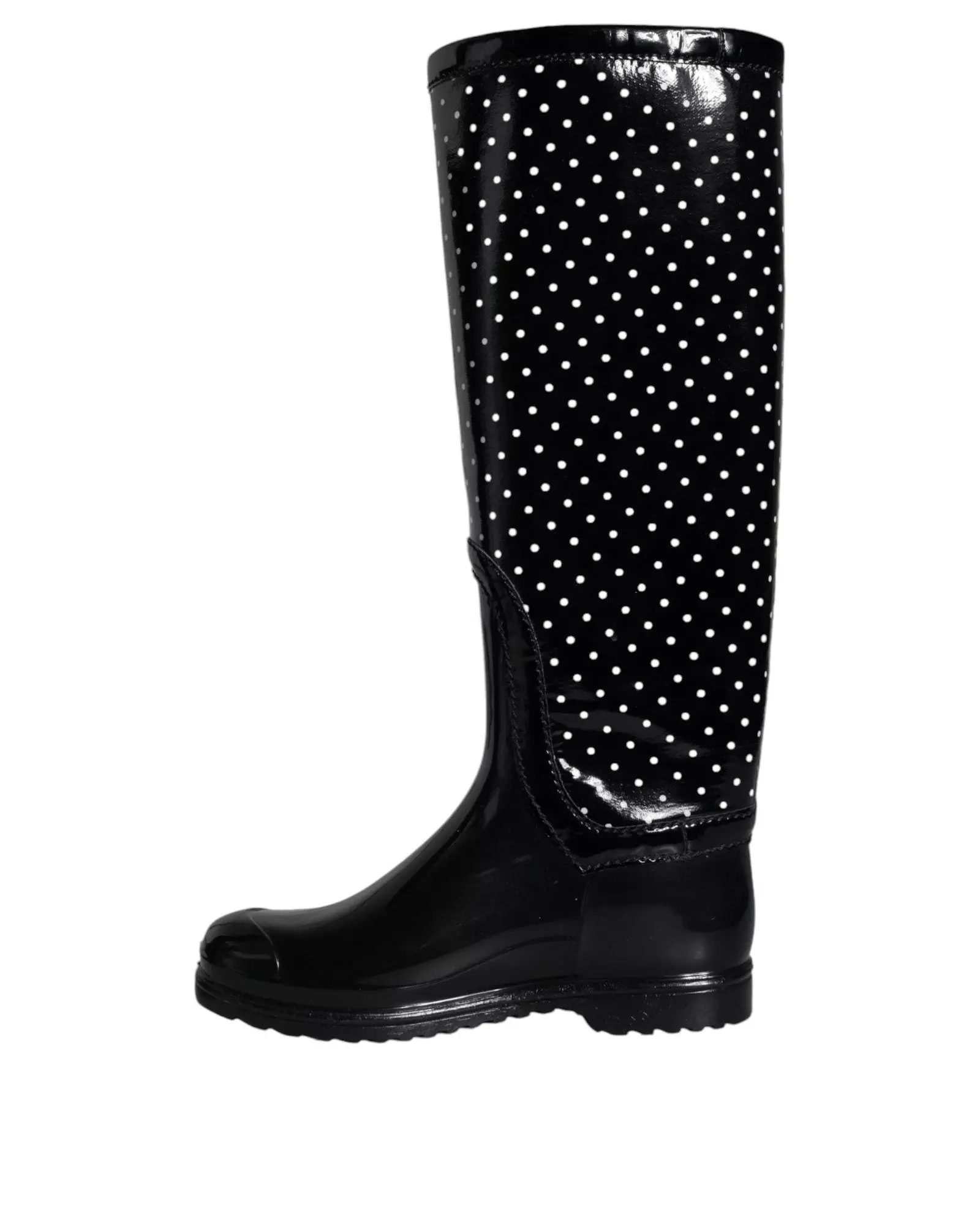 Preloved Polka Dot Knee High Flat Boots  - Black alternative image