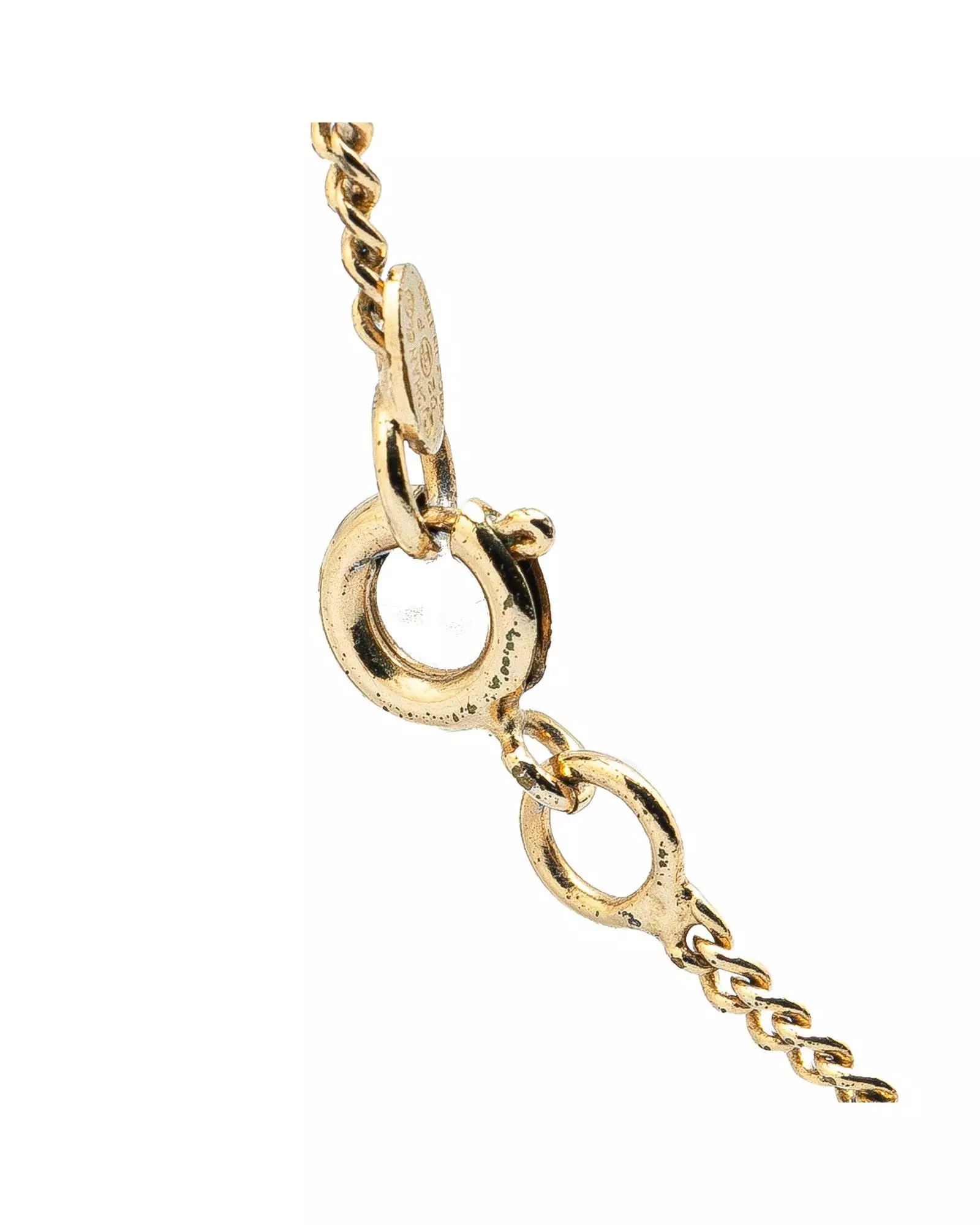 Preloved CC Logo Pendant Necklace Square Style Wo - Gold Costume alternative image