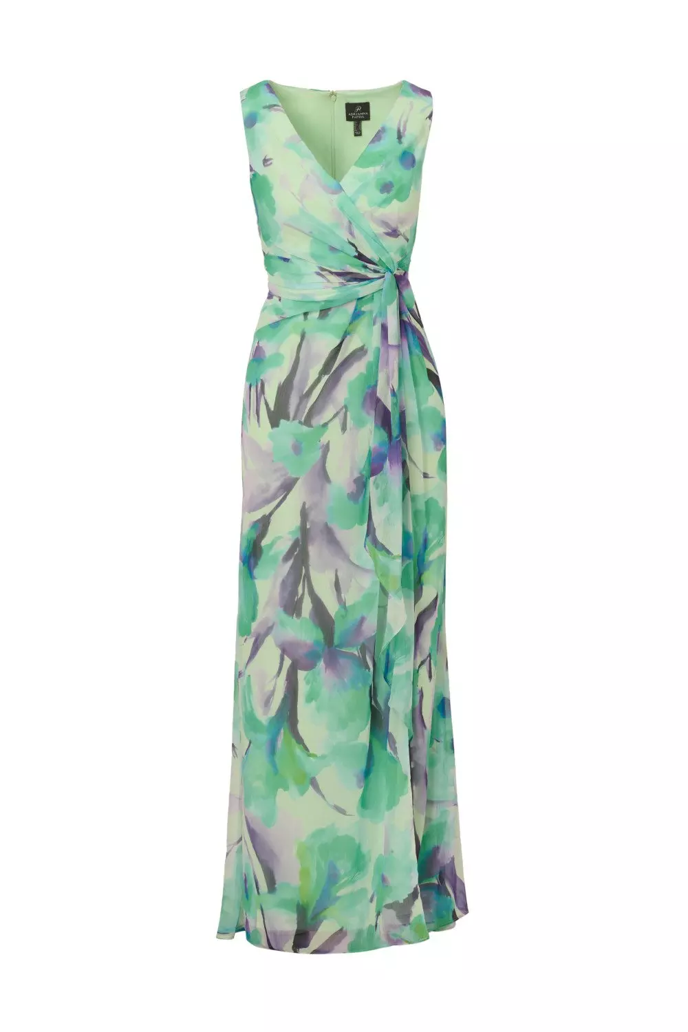 Adrianna Papell Draped Floral Chiffon Gown | Karen Millen