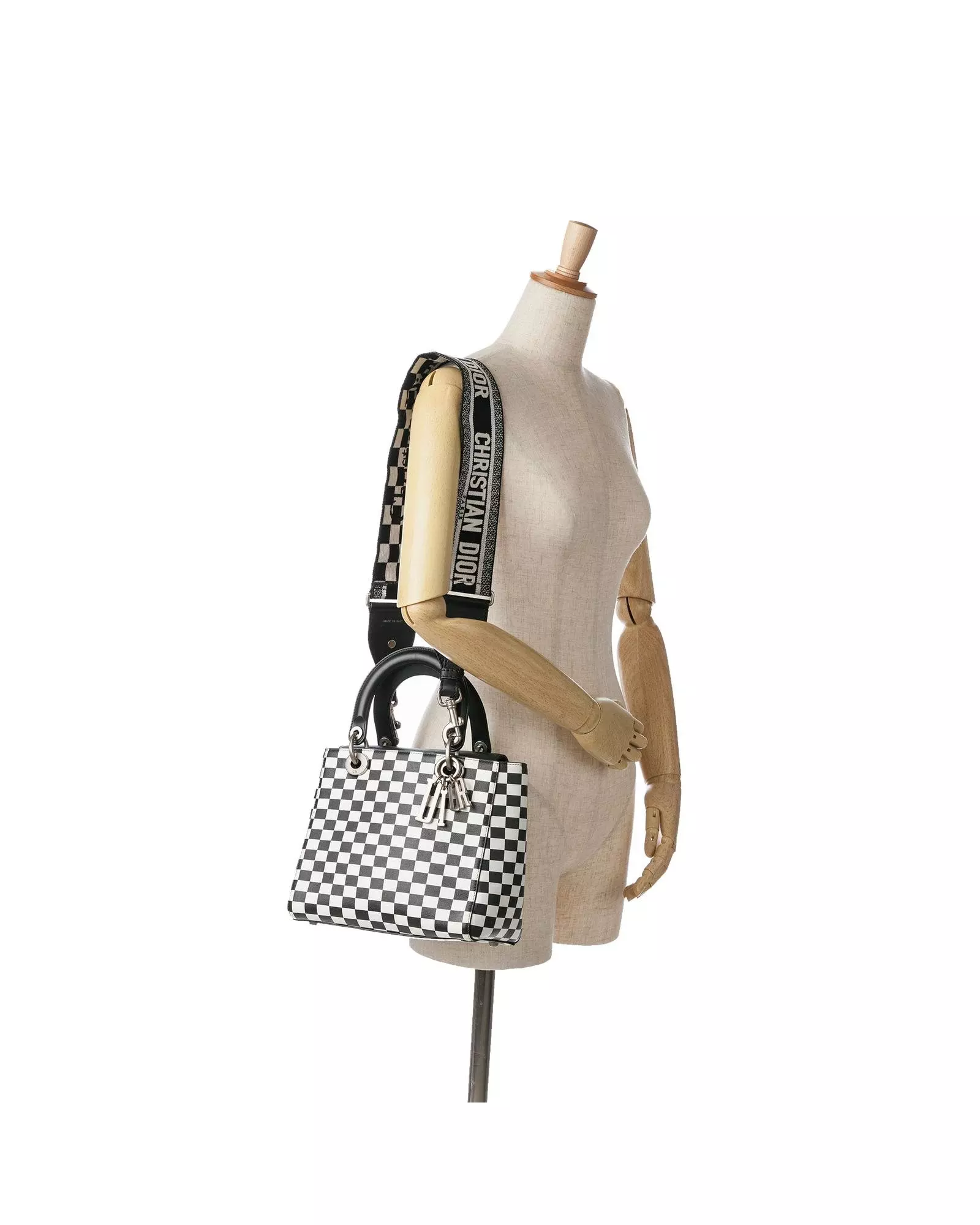 Preloved Caro Checkerboard Handbag Wo - Black Messenger Bags alternative image