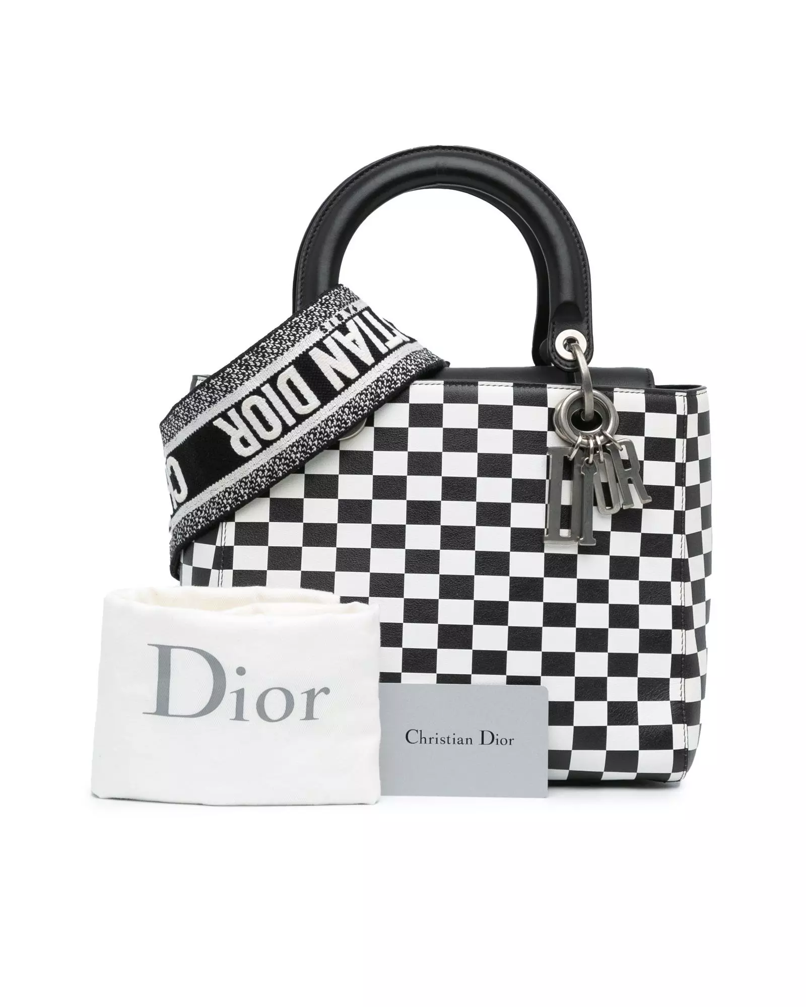 Preloved Caro Checkerboard Handbag Wo - Black Messenger Bags alternative image