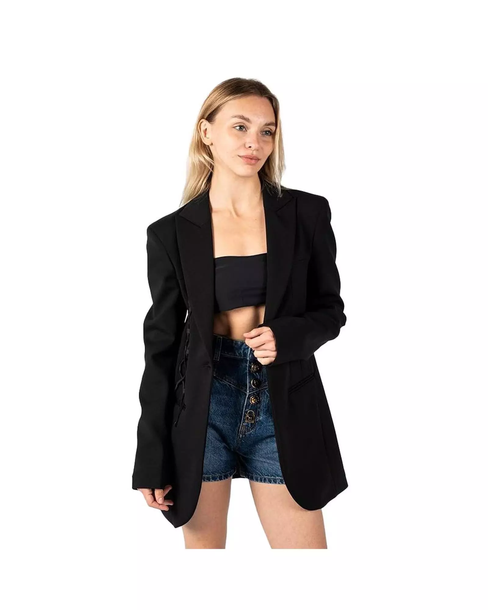 LaceUp Blazer Black Women Suits alternative image