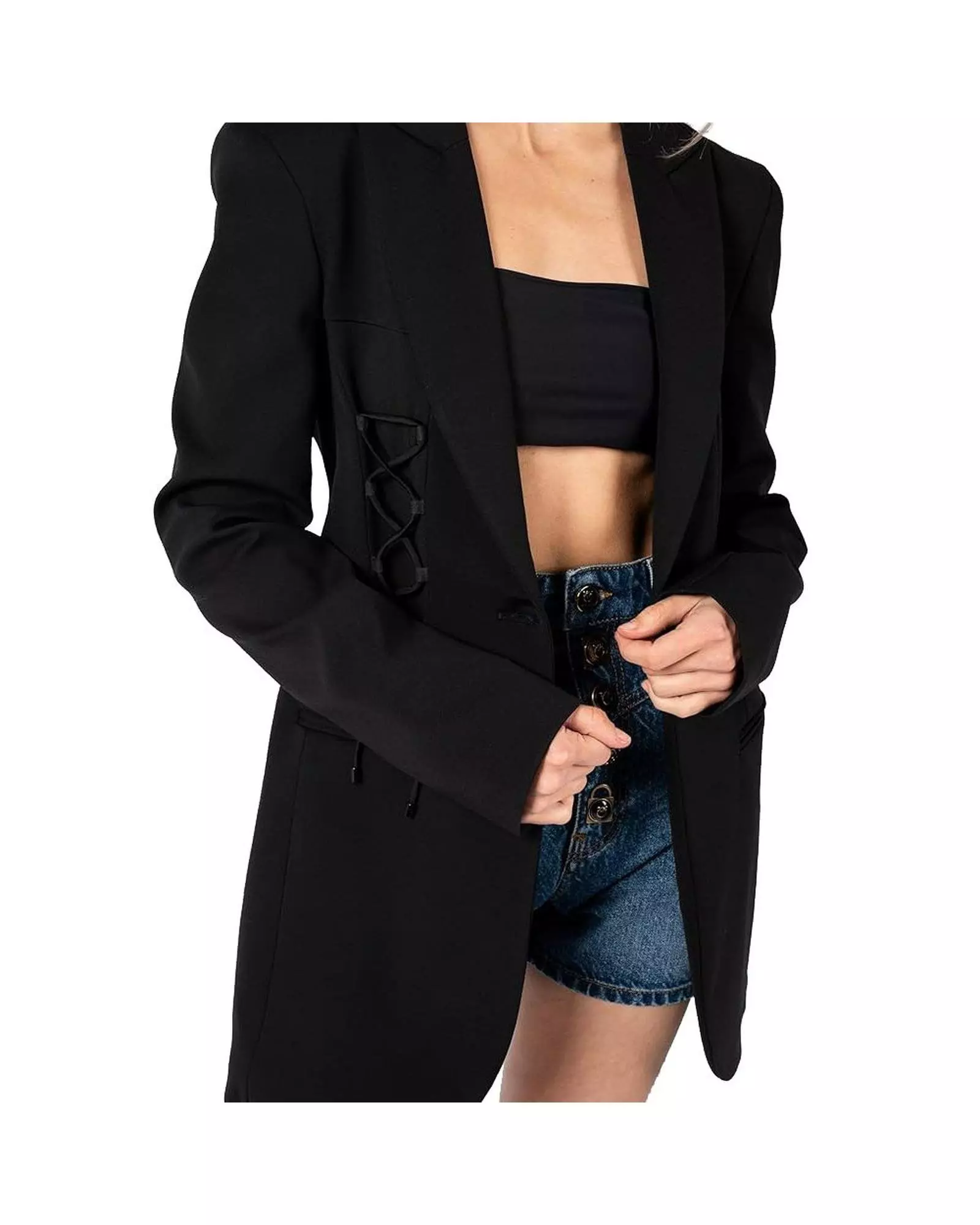 LaceUp Blazer Black Women Suits alternative image