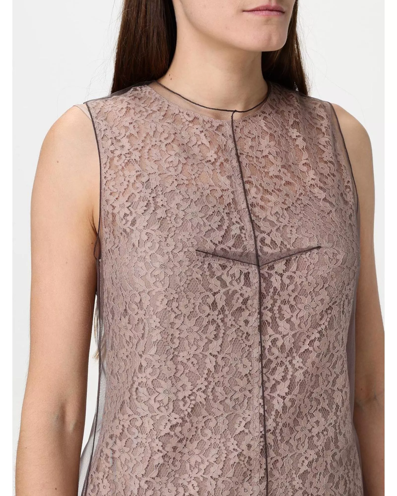 FENDI Midi floral lace and tulle dress レーススカート Fendi Floral Lace Sleeveless Midi Dress (すべての新品