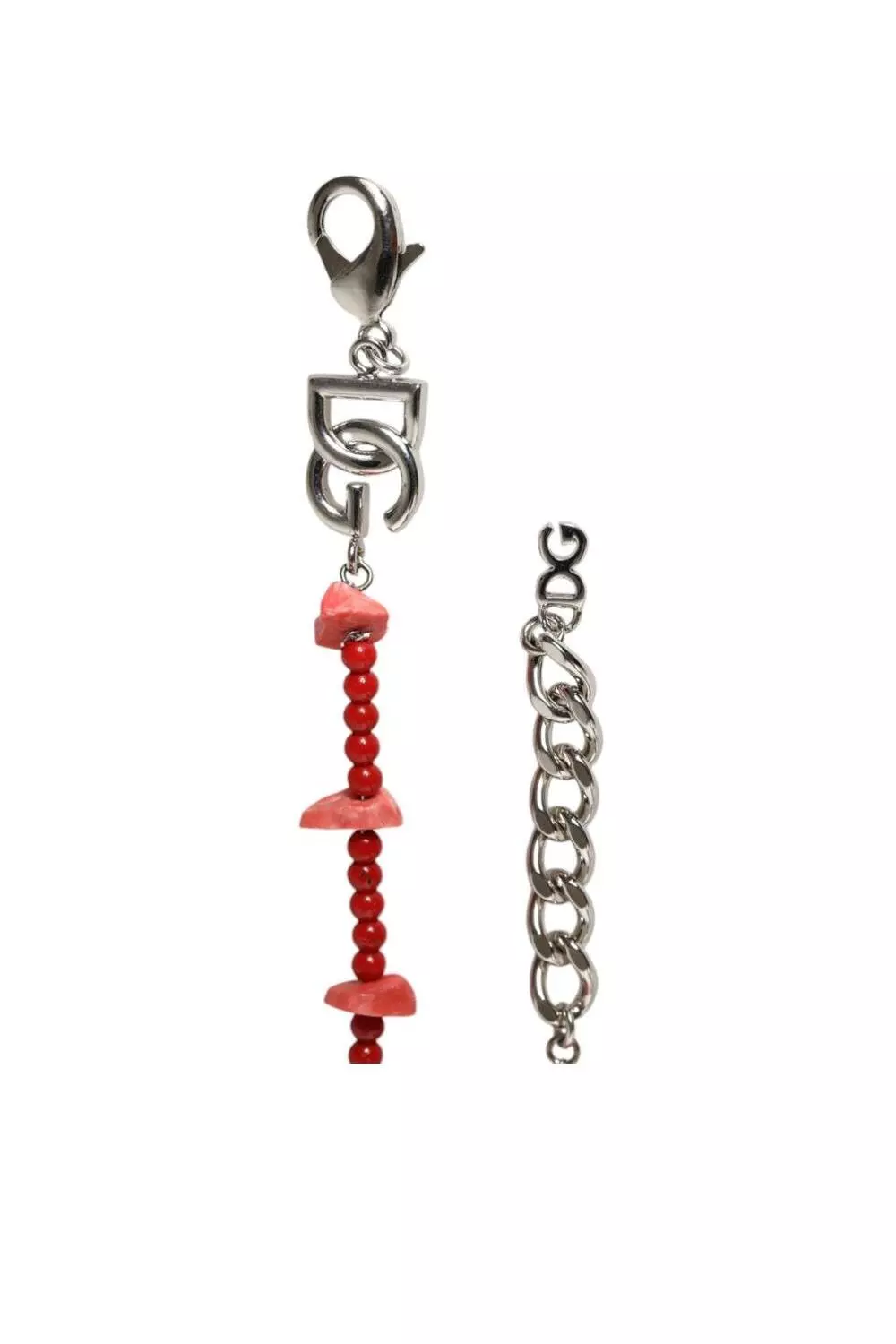 Tone Brass Beaded Resin DG Logo Chain Bracelet Women - Silver alternative image