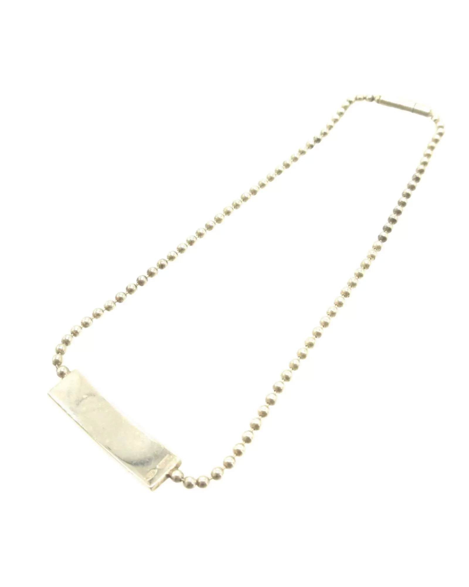 Preloved Ball Chain Necklace Silver Bar Pendant Women Bracelets alternative image