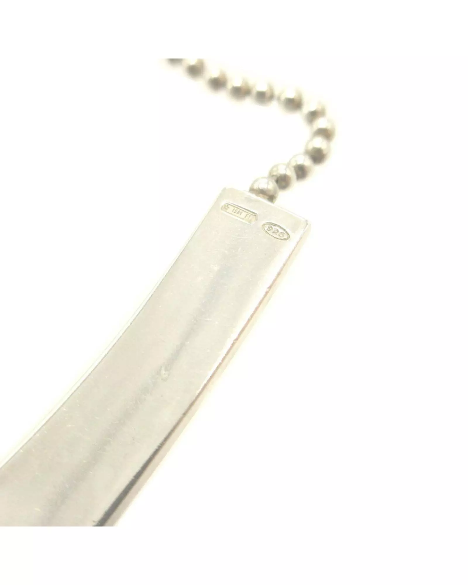 Preloved Ball Chain Necklace Silver Bar Pendant Women Bracelets alternative image
