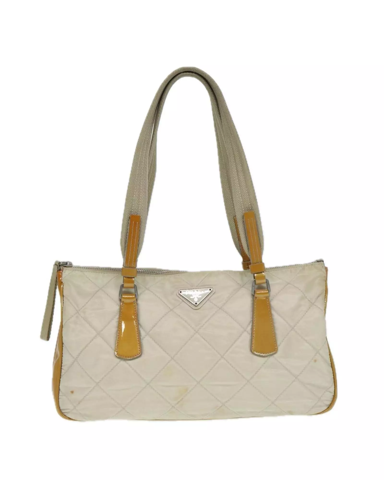 Beige Preloved Quilted Tote Bag BeigeMustard Wo Shoulder Bags alternative image