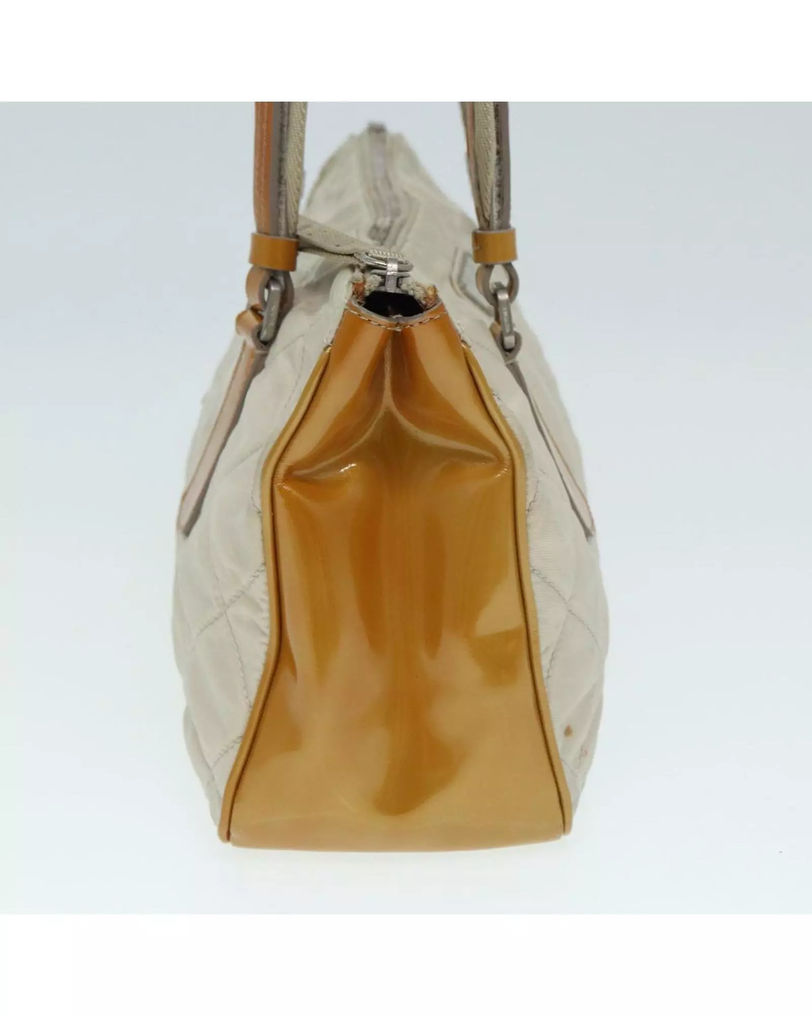 Beige Preloved Quilted Tote Bag BeigeMustard Wo Shoulder Bags alternative image