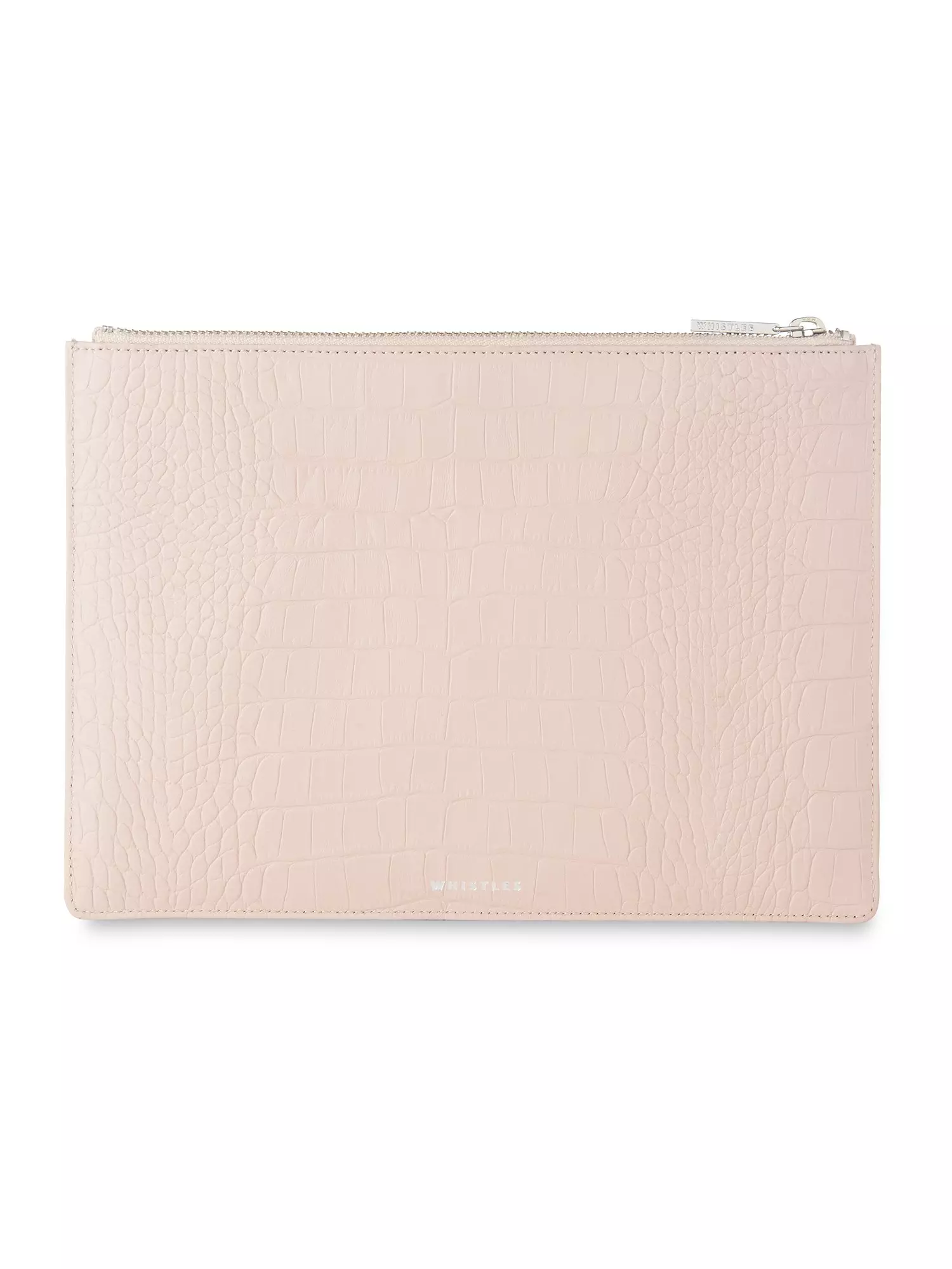 Natural Matte Croc Medium Clutch- alternative image