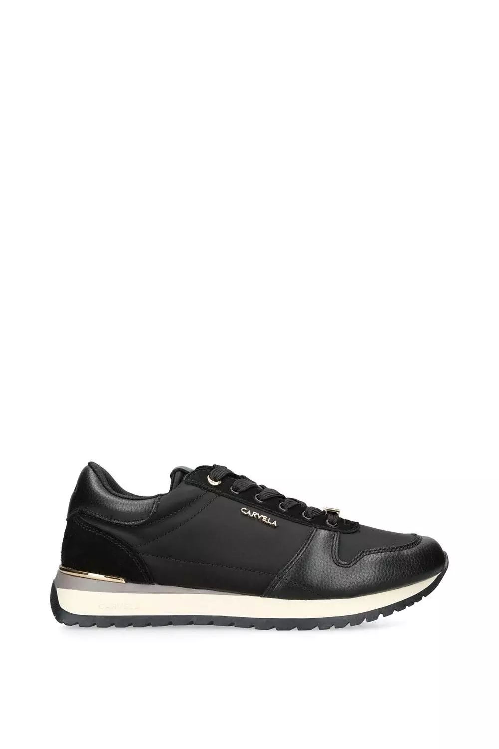 Black 'Track Star' Suede Fabric Trainers alternative image