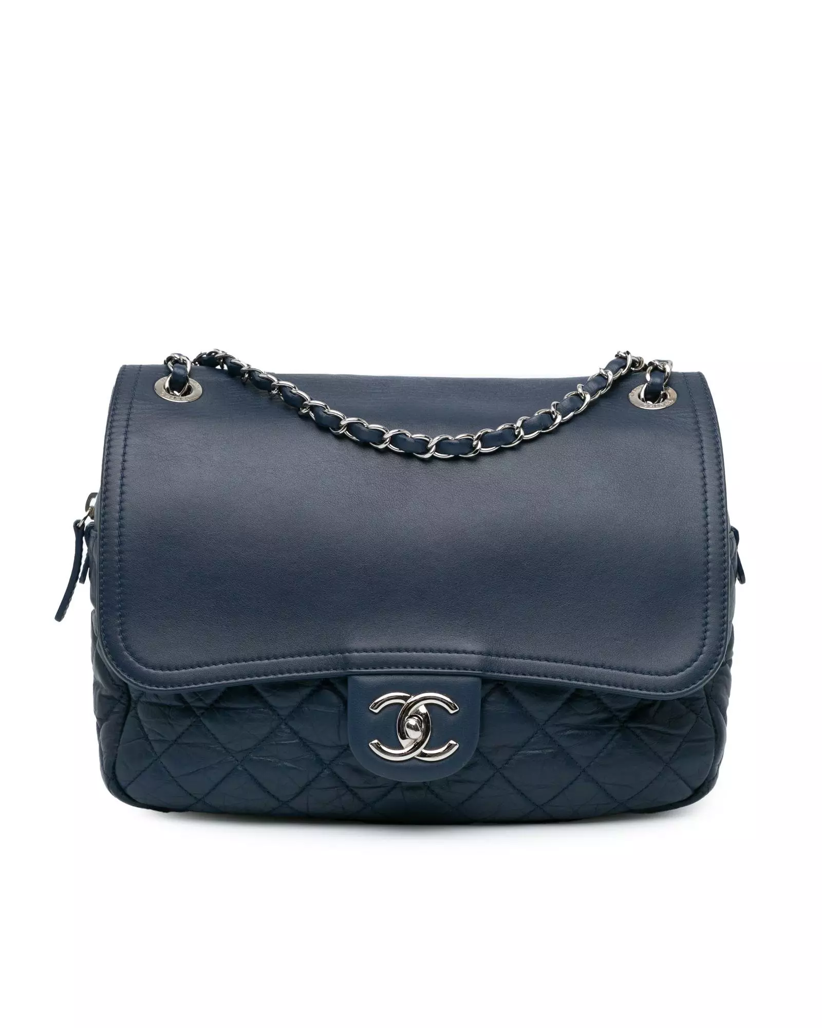 Preloved Classic Flap Bag Quilted Leather Wo - Blue Shoulder Bags alternative image