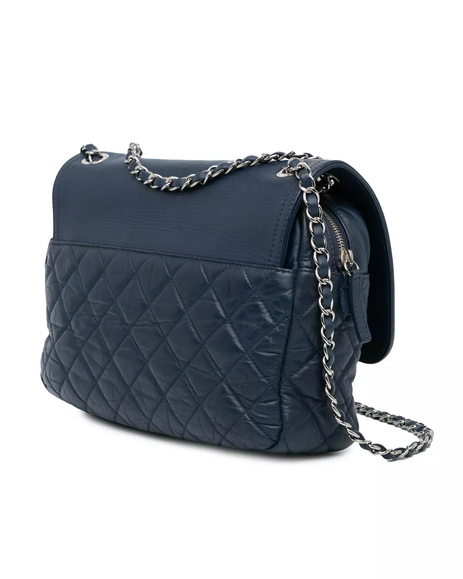 Preloved Classic Flap Bag Quilted Leather Wo - Blue Shoulder Bags alternative image