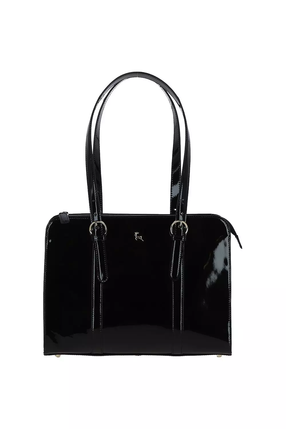 Black 'Alonza' Zip Top Leather Handbag alternative image