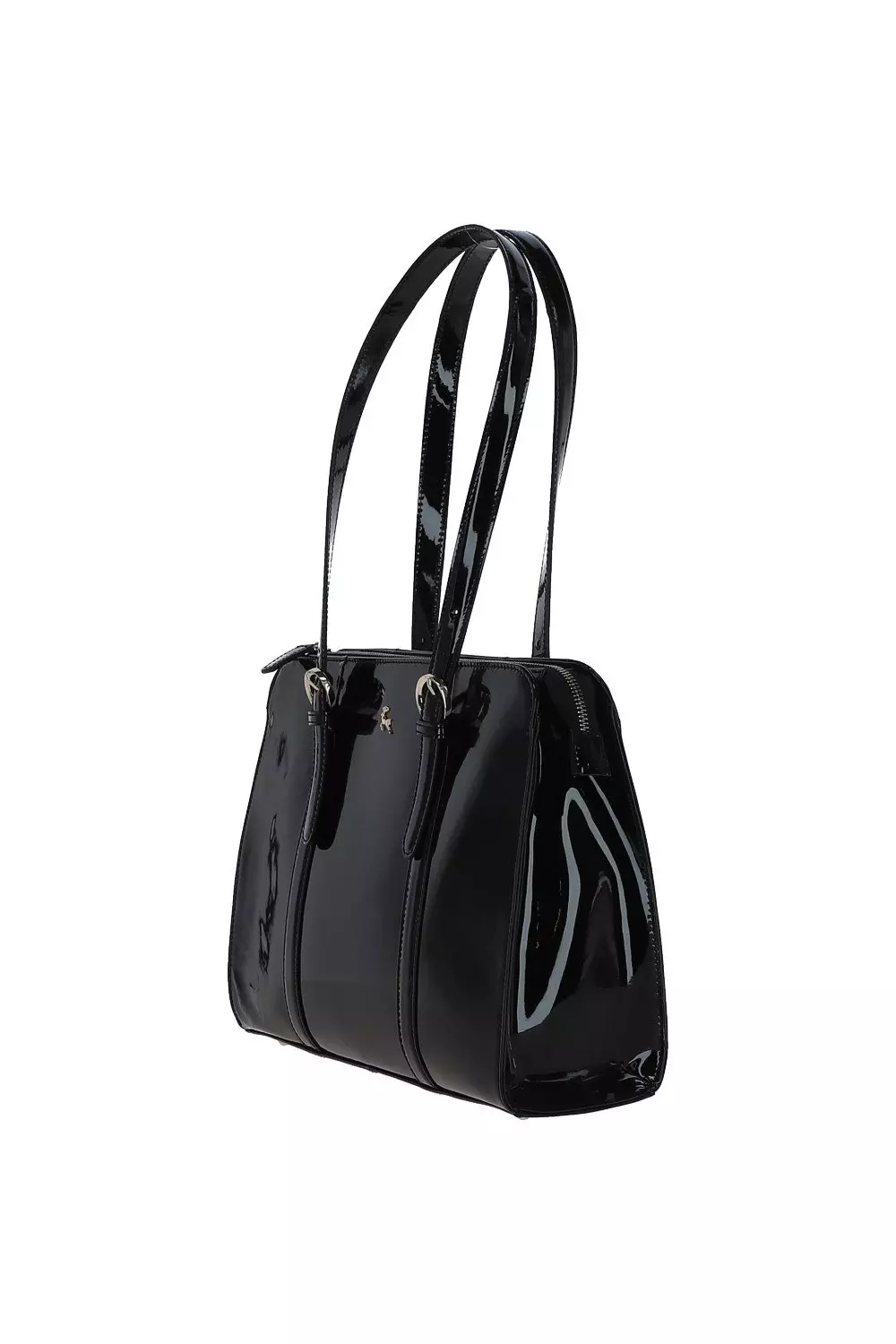 Black 'Alonza' Zip Top Leather Handbag alternative image