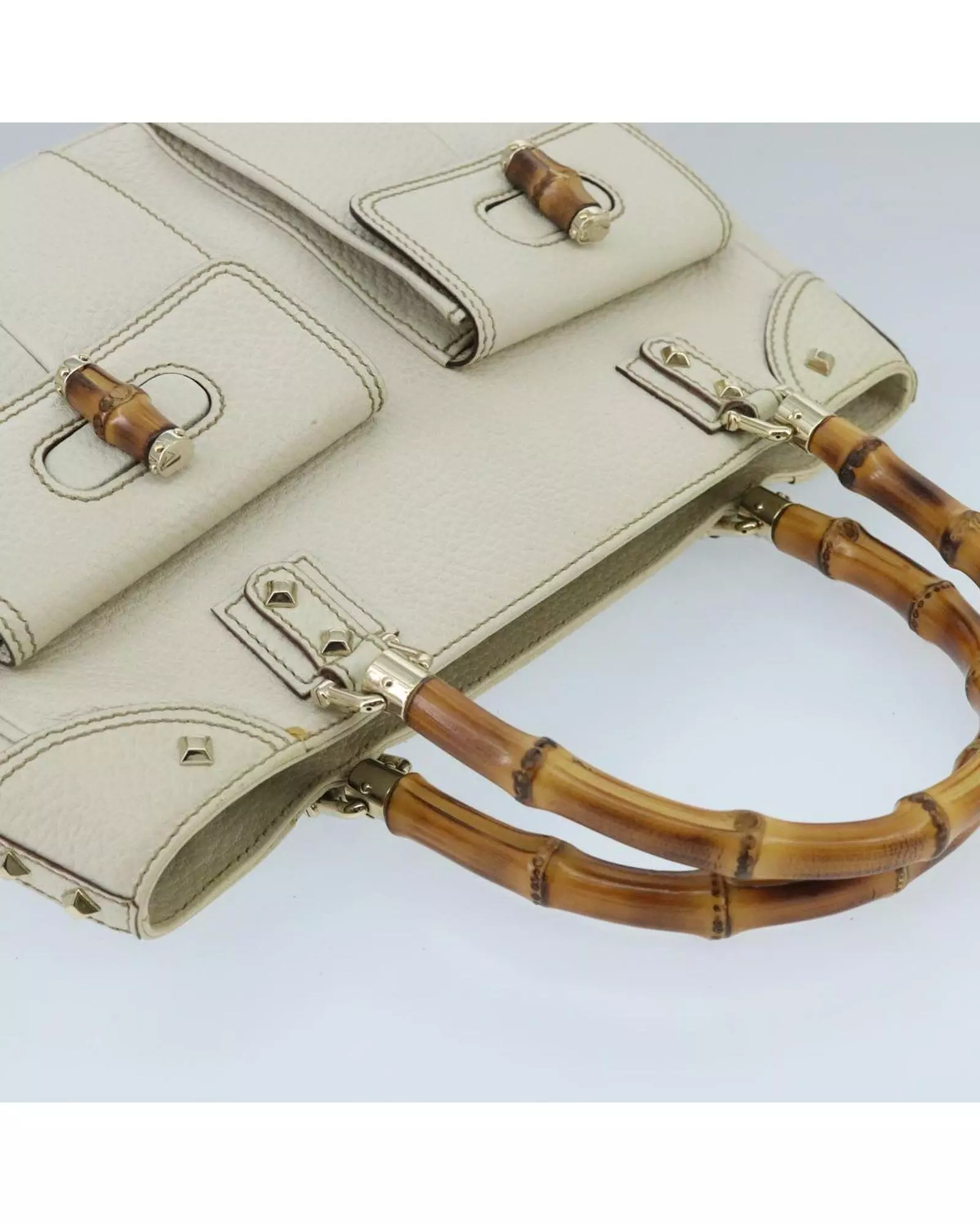 Preloved Bamboo Shopper Tote Medium Wo - White Handbags alternative image