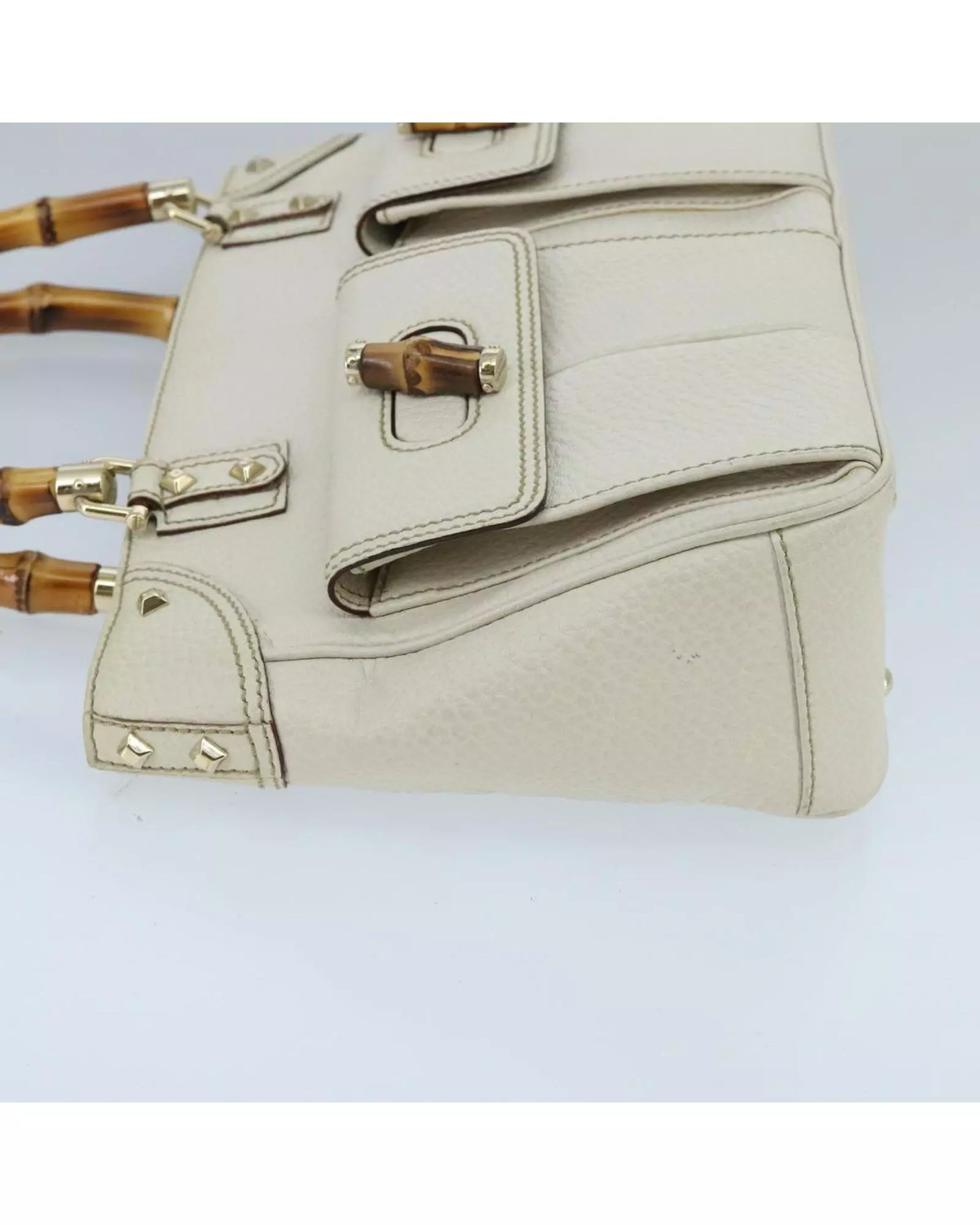 Preloved Bamboo Shopper Tote Medium Wo - White Handbags alternative image