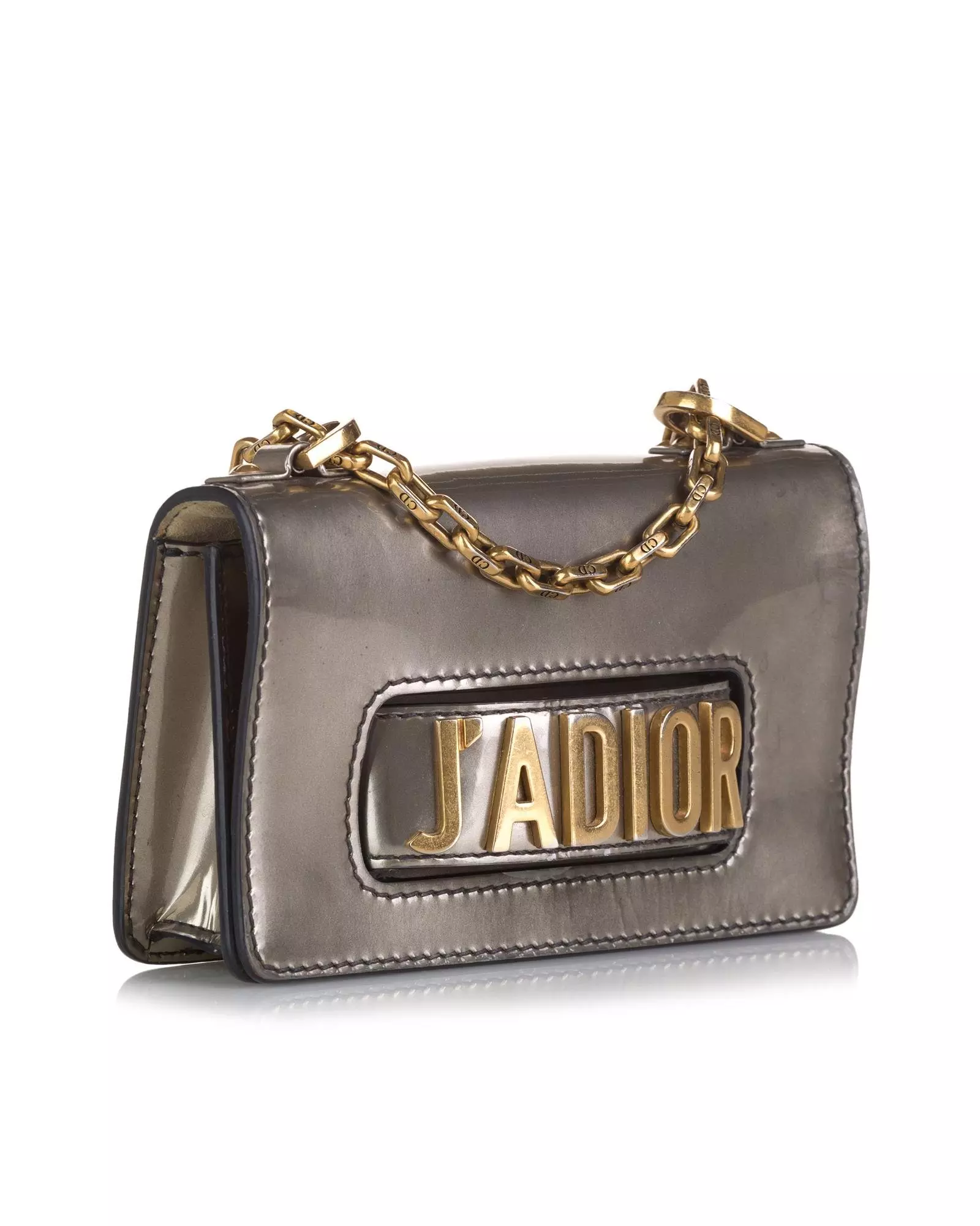Preloved J A Flap Bag Gray Leather Shoulder Bag Karen Millen